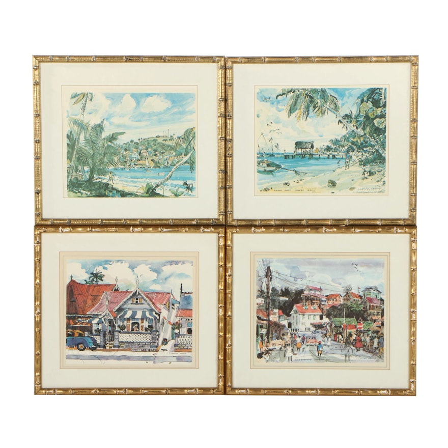 Offset Lithographs after John Newel Lewis of Trinidad and Tobago