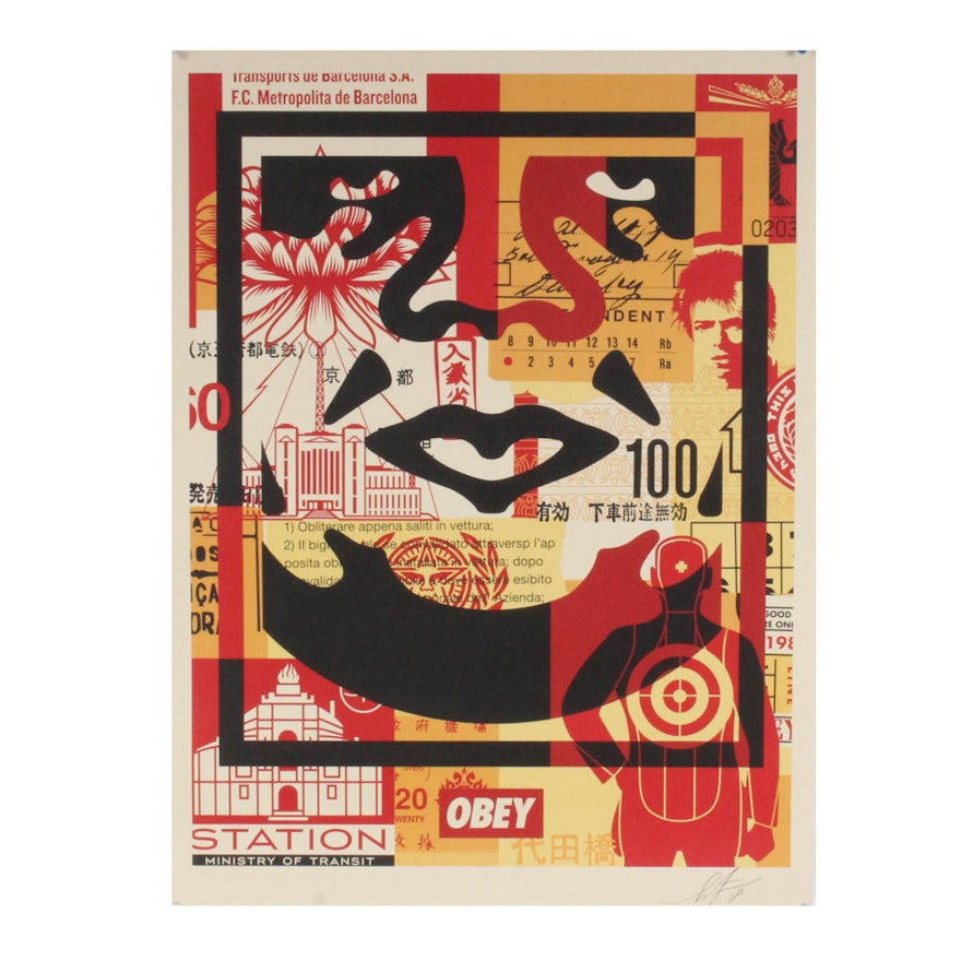 Shepard Fairey "Obey Face Collage" Print