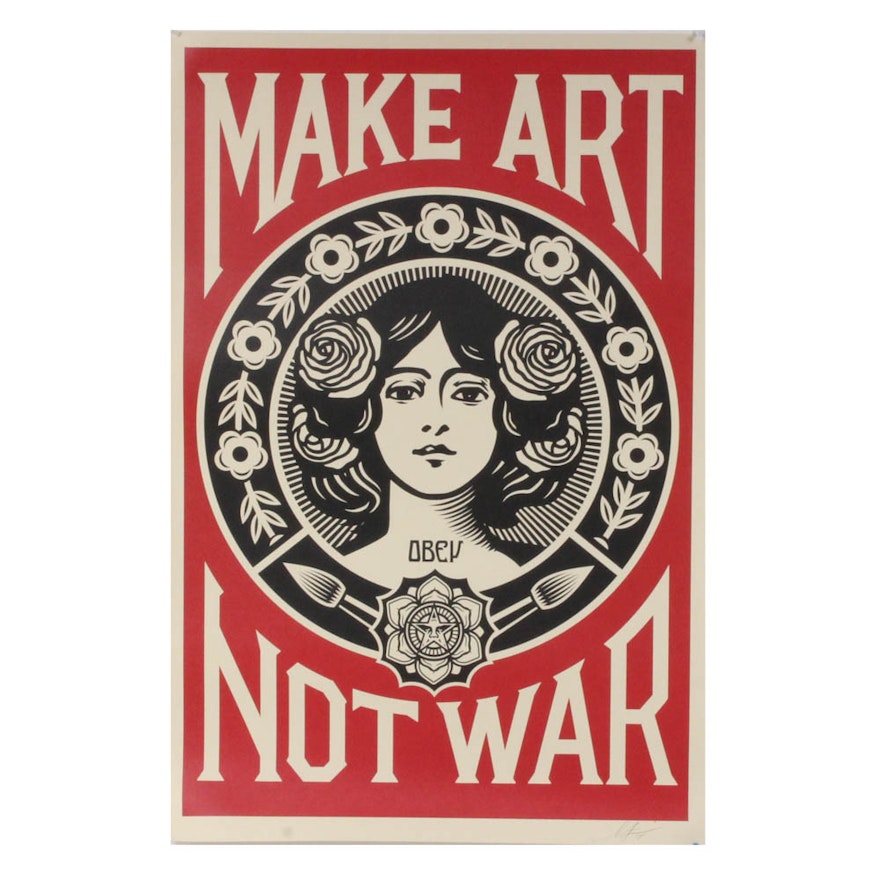 Shepard Fairey "Make Art Not War" Print