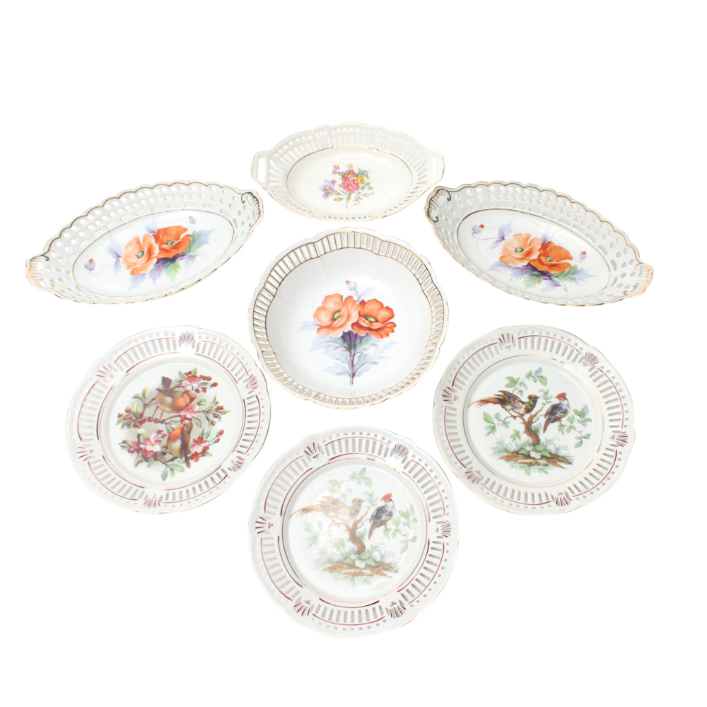 Schrvarzenhammer and Vintage Reticulated Porcelain Plates
