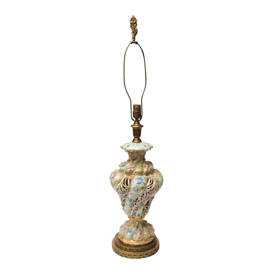 Vintage Capodimonte Style Table Lamp