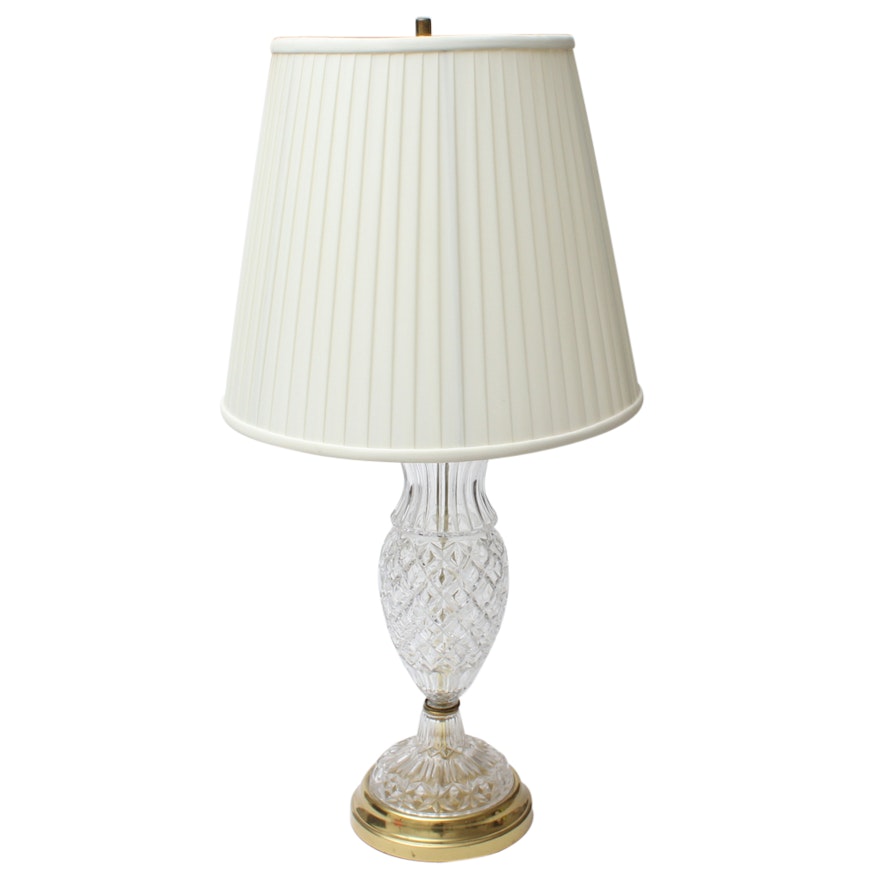 Pressed Glass Table Lamp with Shade
