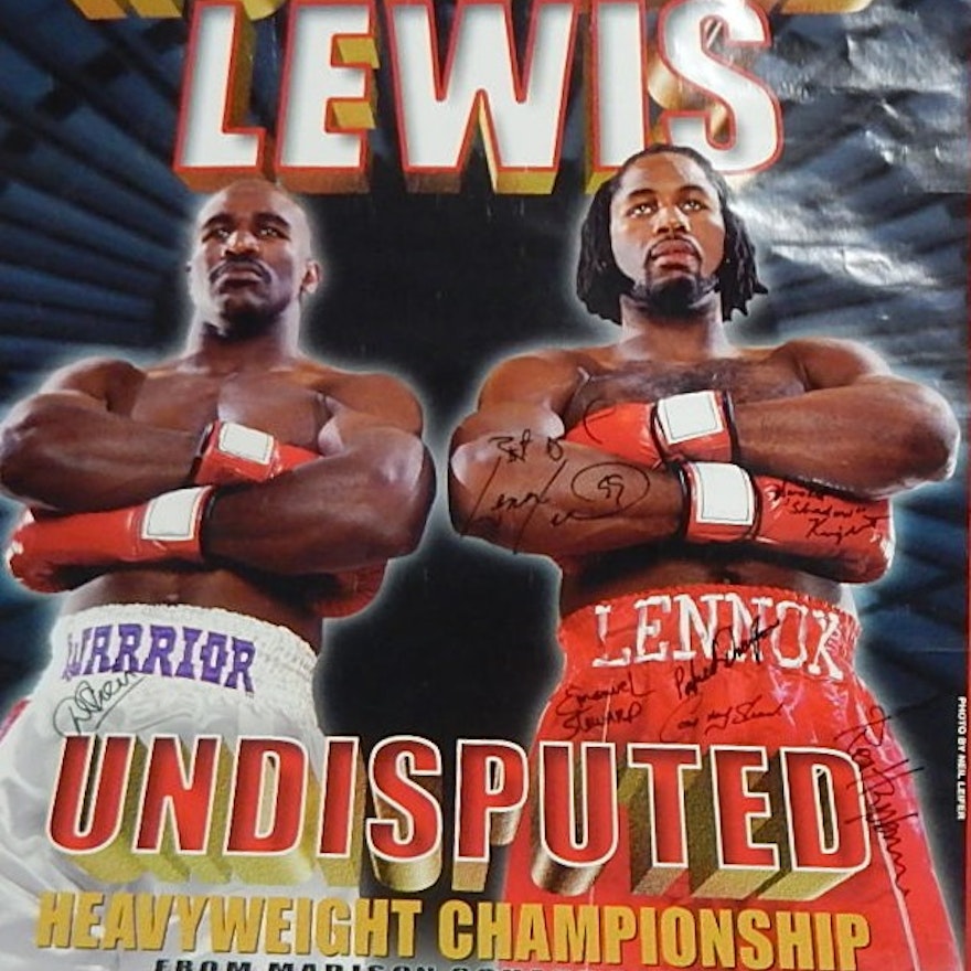 Holyfield vs. Lewis Signed 1999 Fight Poster