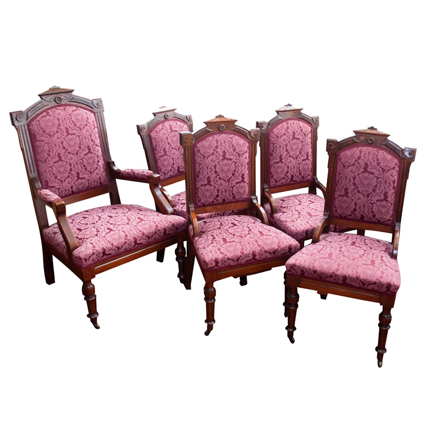 Set of 19th Century Walnut Eastlake Chairs