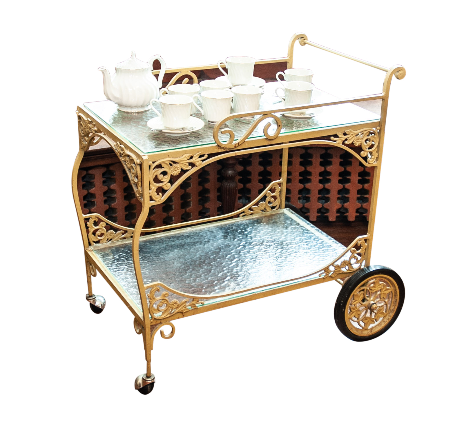 Vintage Wrought Iron Tea Cart