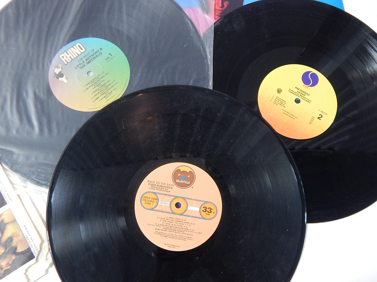 Vintage 33 RPM Record Album Collection with Classic Rock and Pop