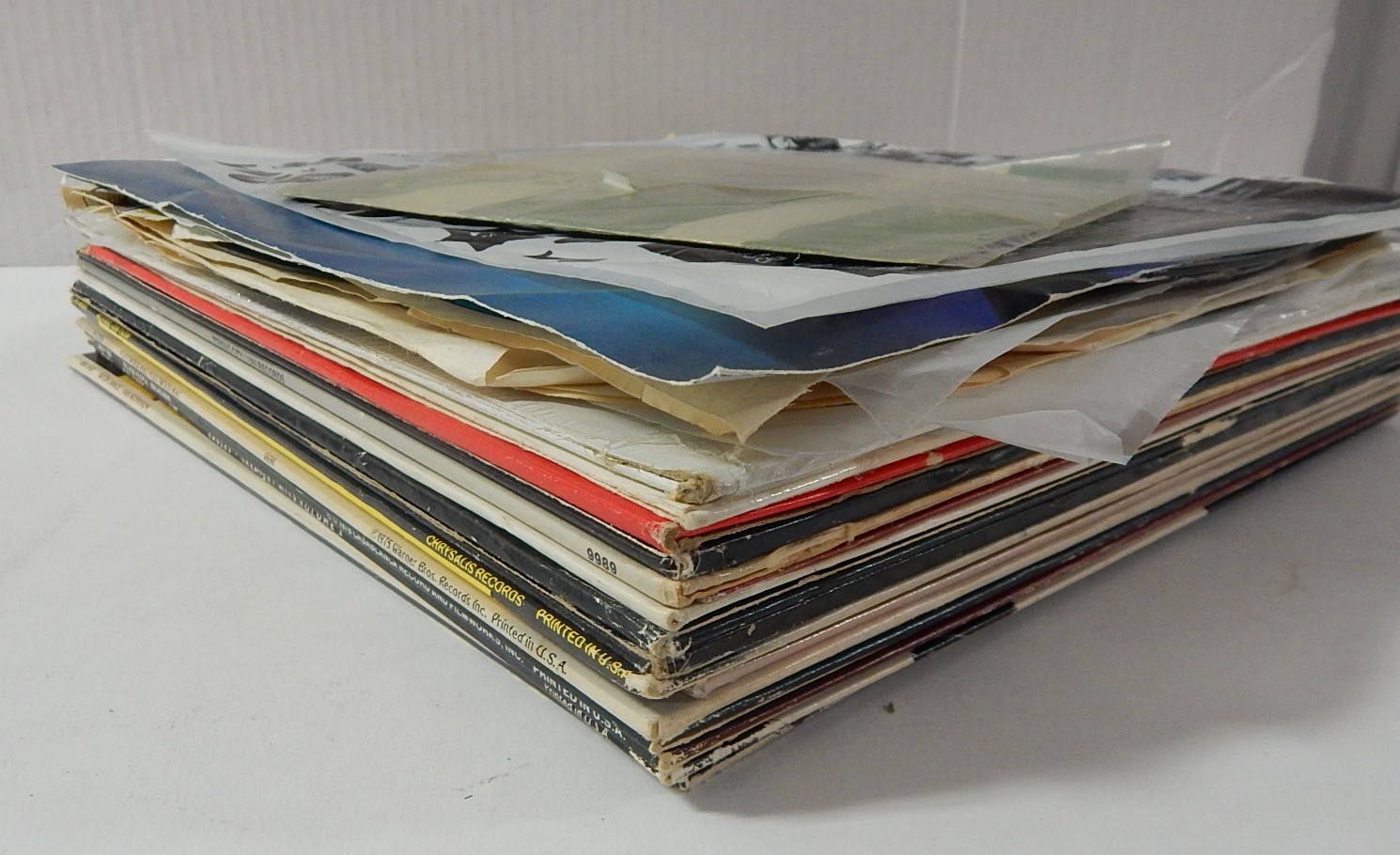 Vintage 33 RPM Record Album Collection with Classic Rock and Pop
