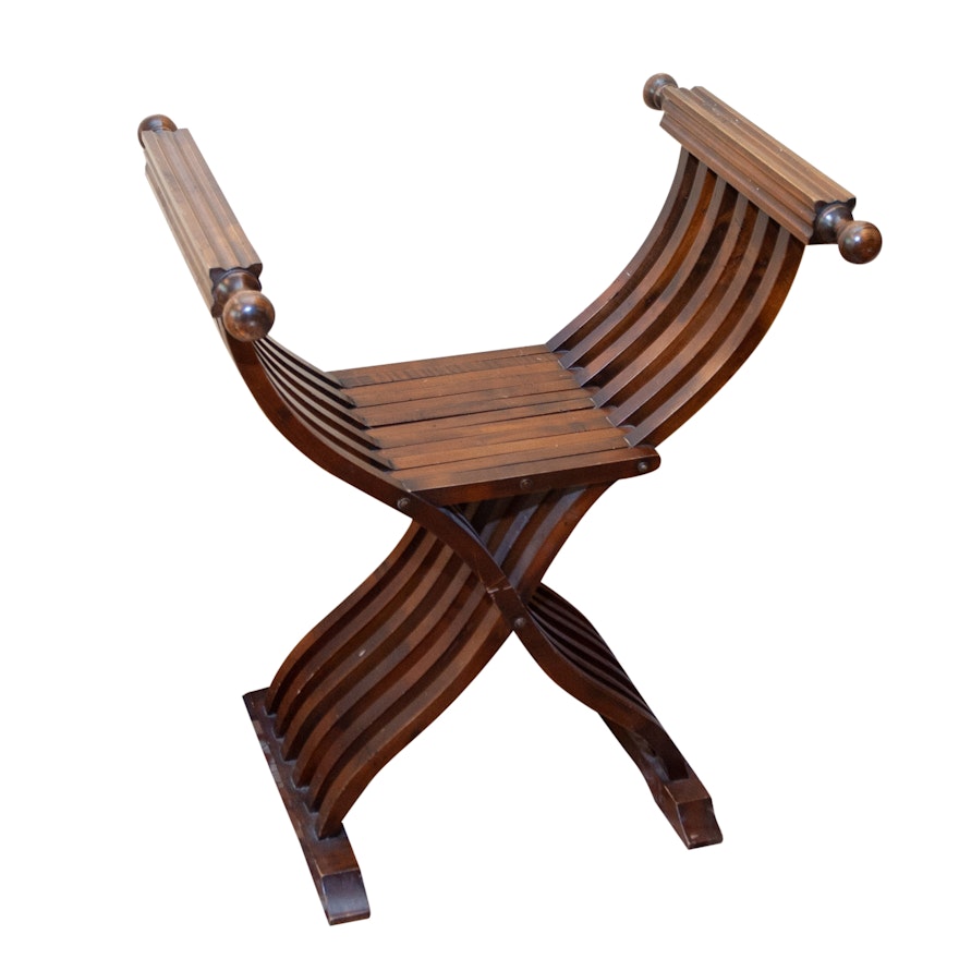 Italian Renaissance Savonarola Style Wood Chair