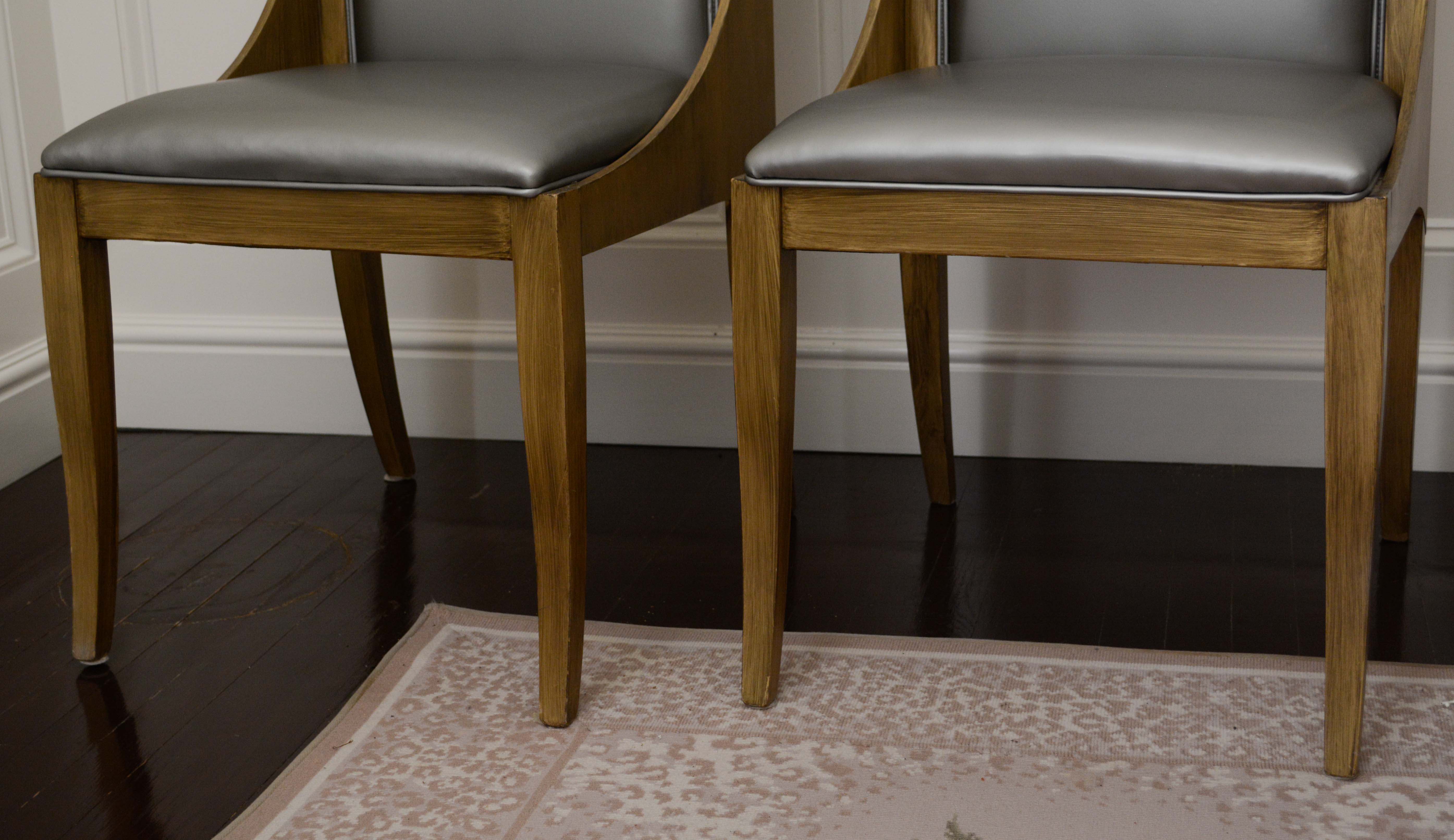 Contemporary Vinyl Upholstered Dining Chairs