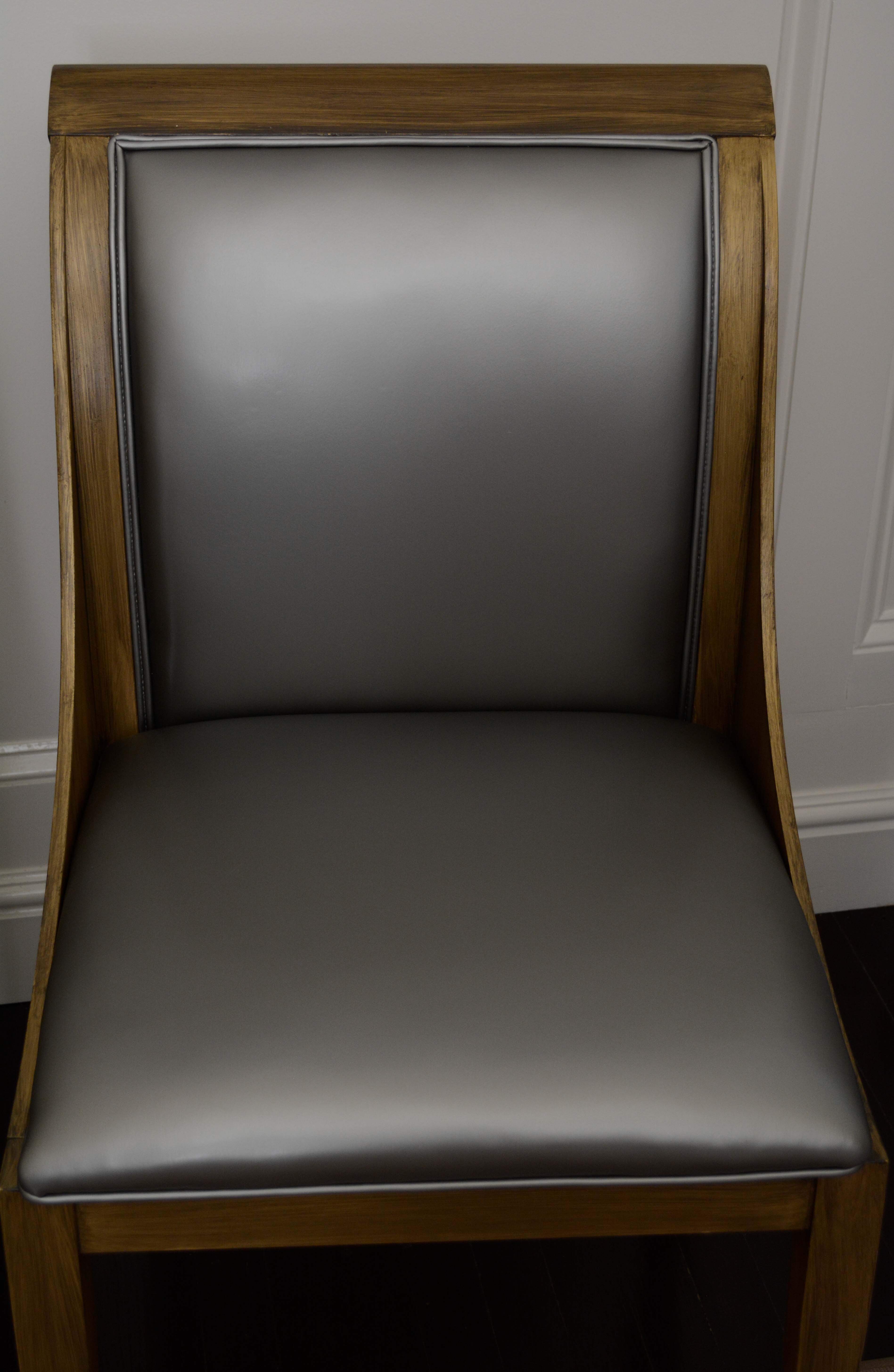 Contemporary Vinyl Upholstered Dining Chairs