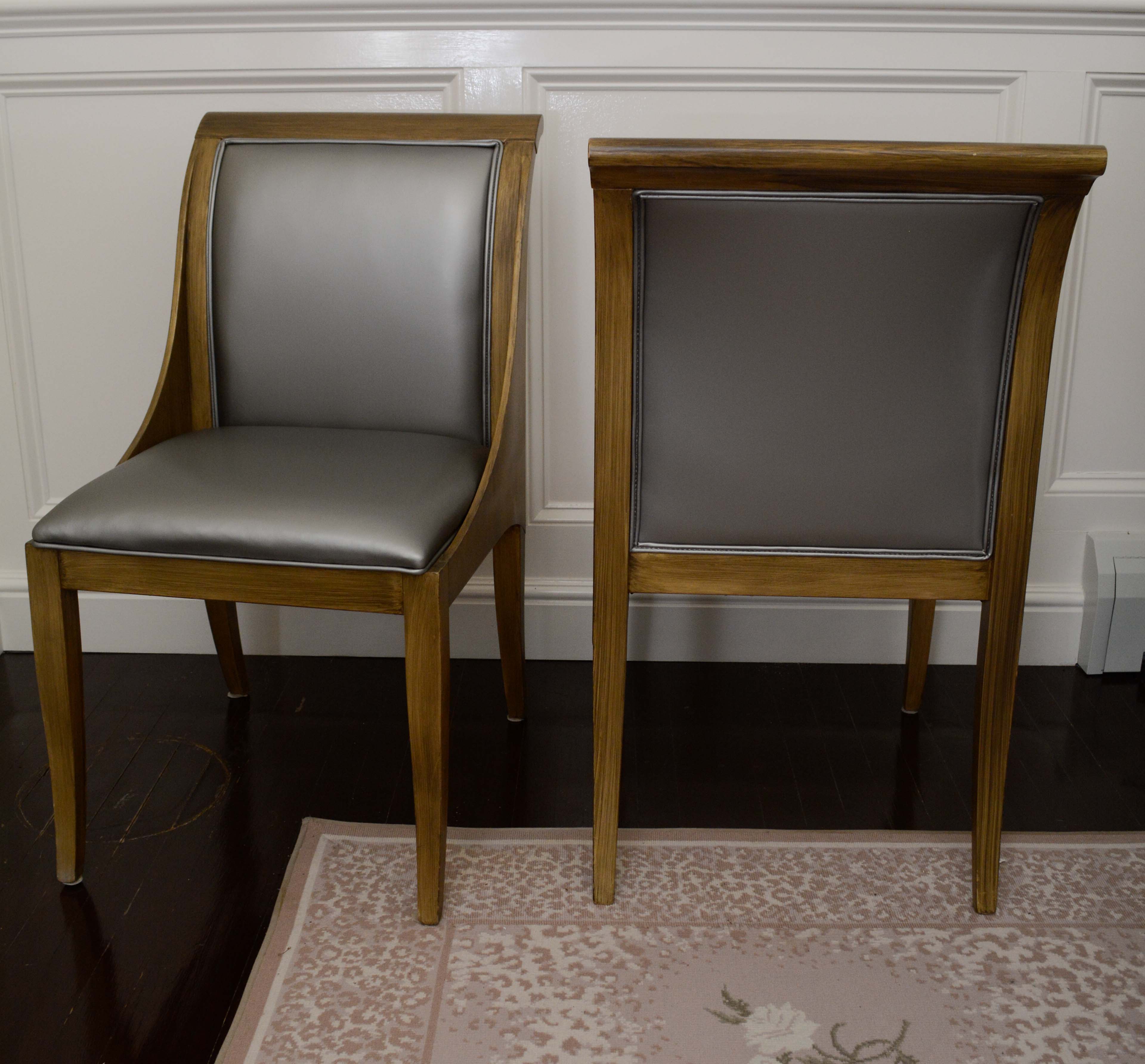 Contemporary Vinyl Upholstered Dining Chairs