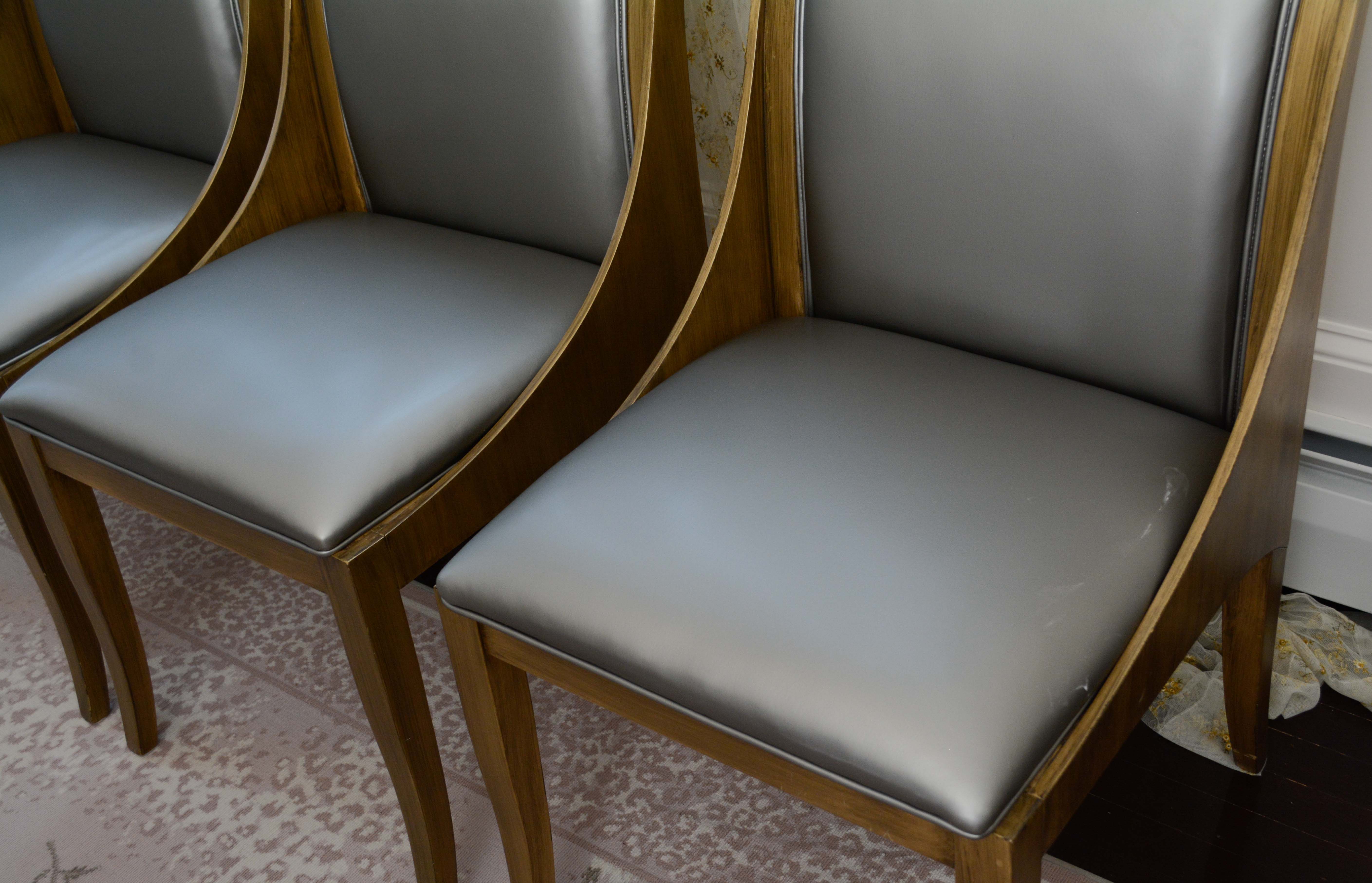 Contemporary Vinyl Upholstered Dining Chairs