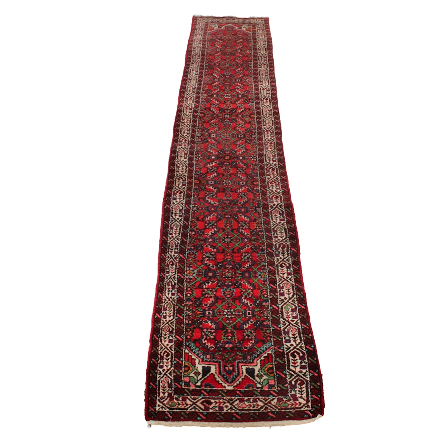 Semi-Antique Hand-Knotted Persian Zanjan Runner