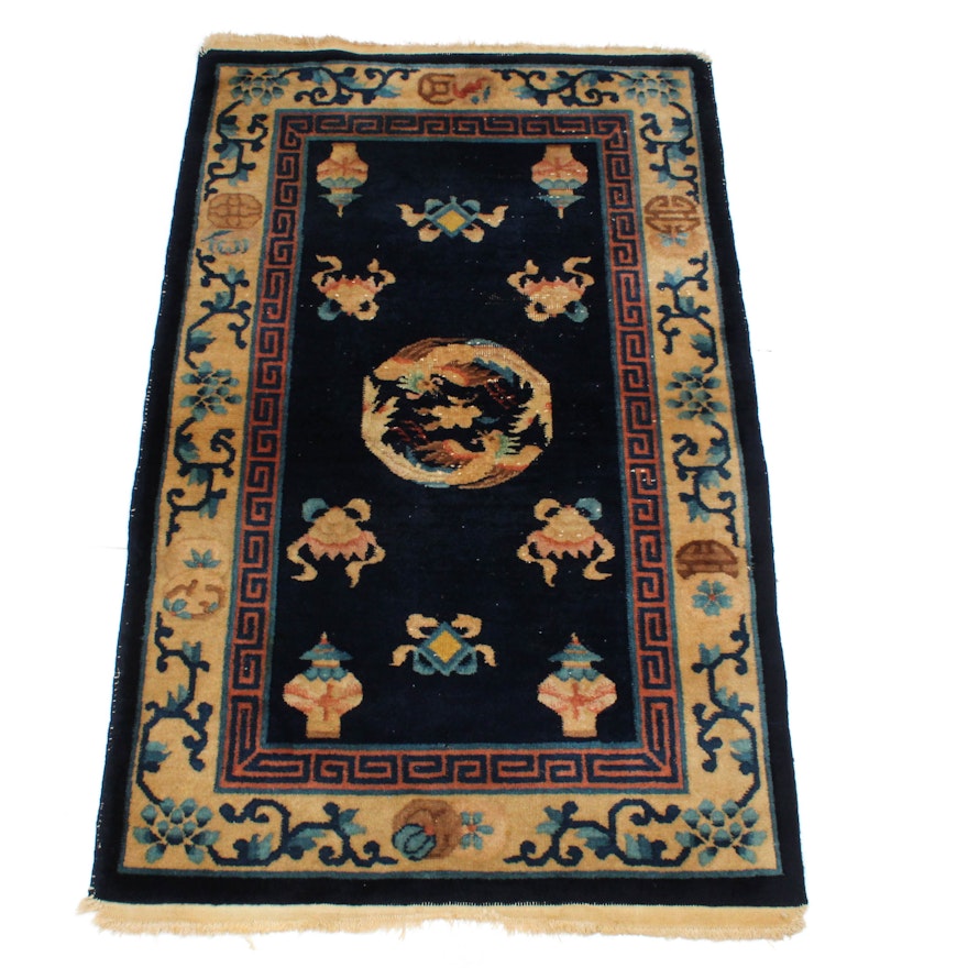 Antique Hand-Knotted Chinese Peking Rug