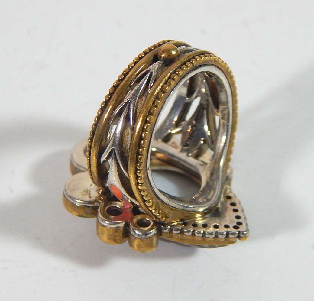 Sterling Silver and Bronze Lavender and Pearl "Bronze Dream" Ring