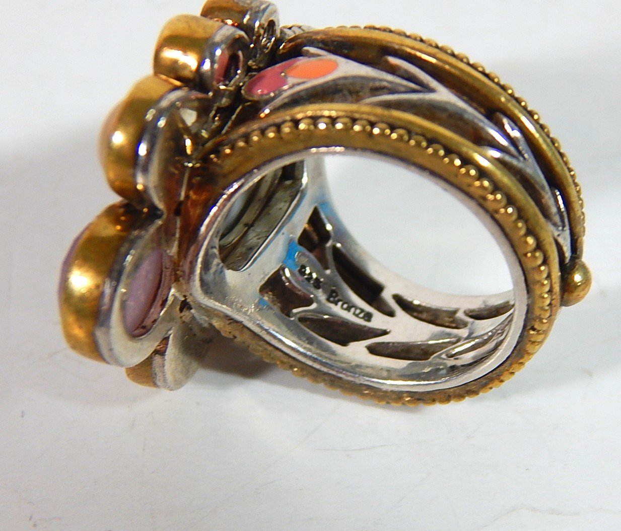 Sterling Silver and Bronze Lavender and Pearl "Bronze Dream" Ring