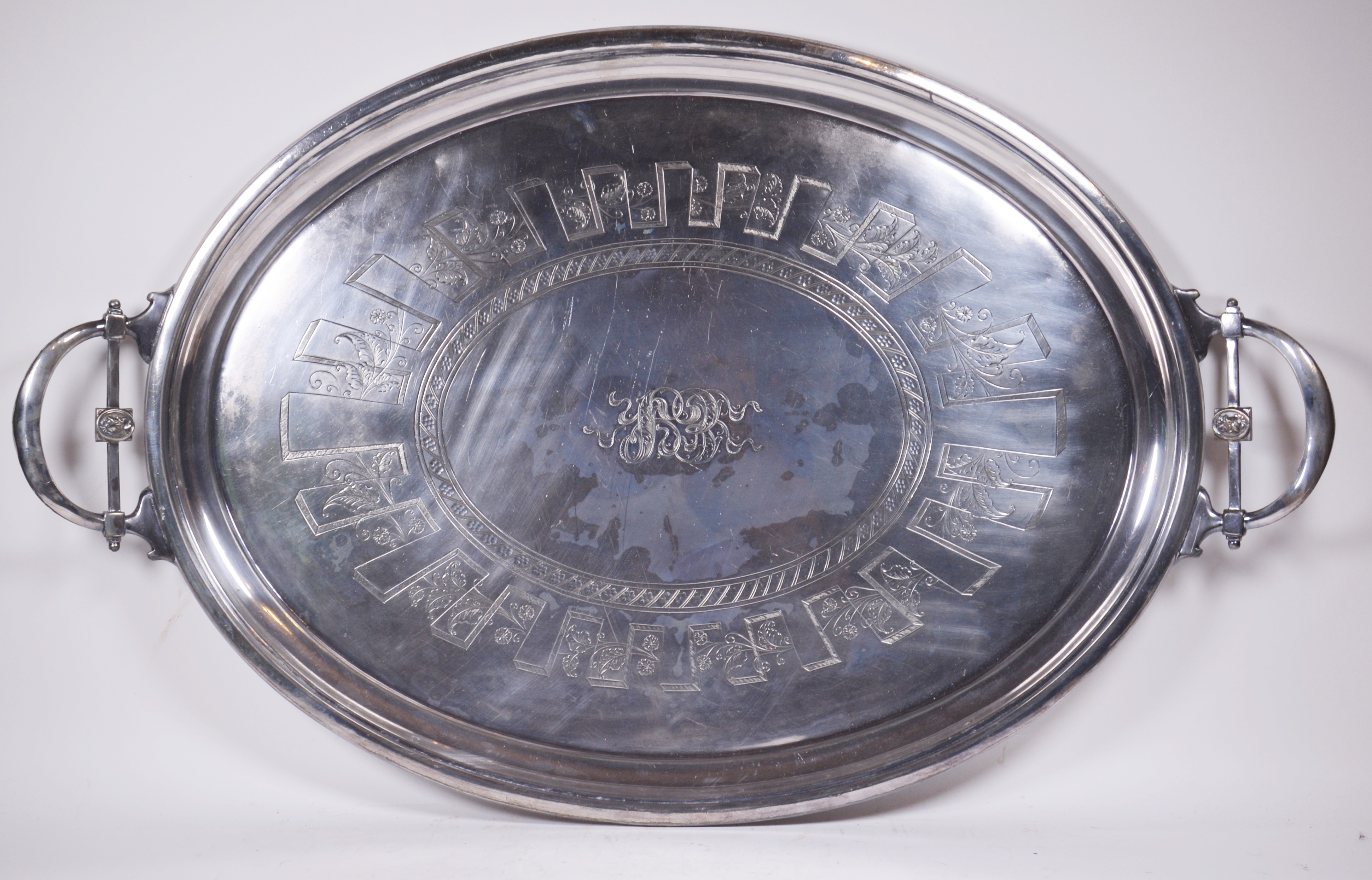 Antique Reed & Barton Silver Plate Neoclassical Design Serving Tray