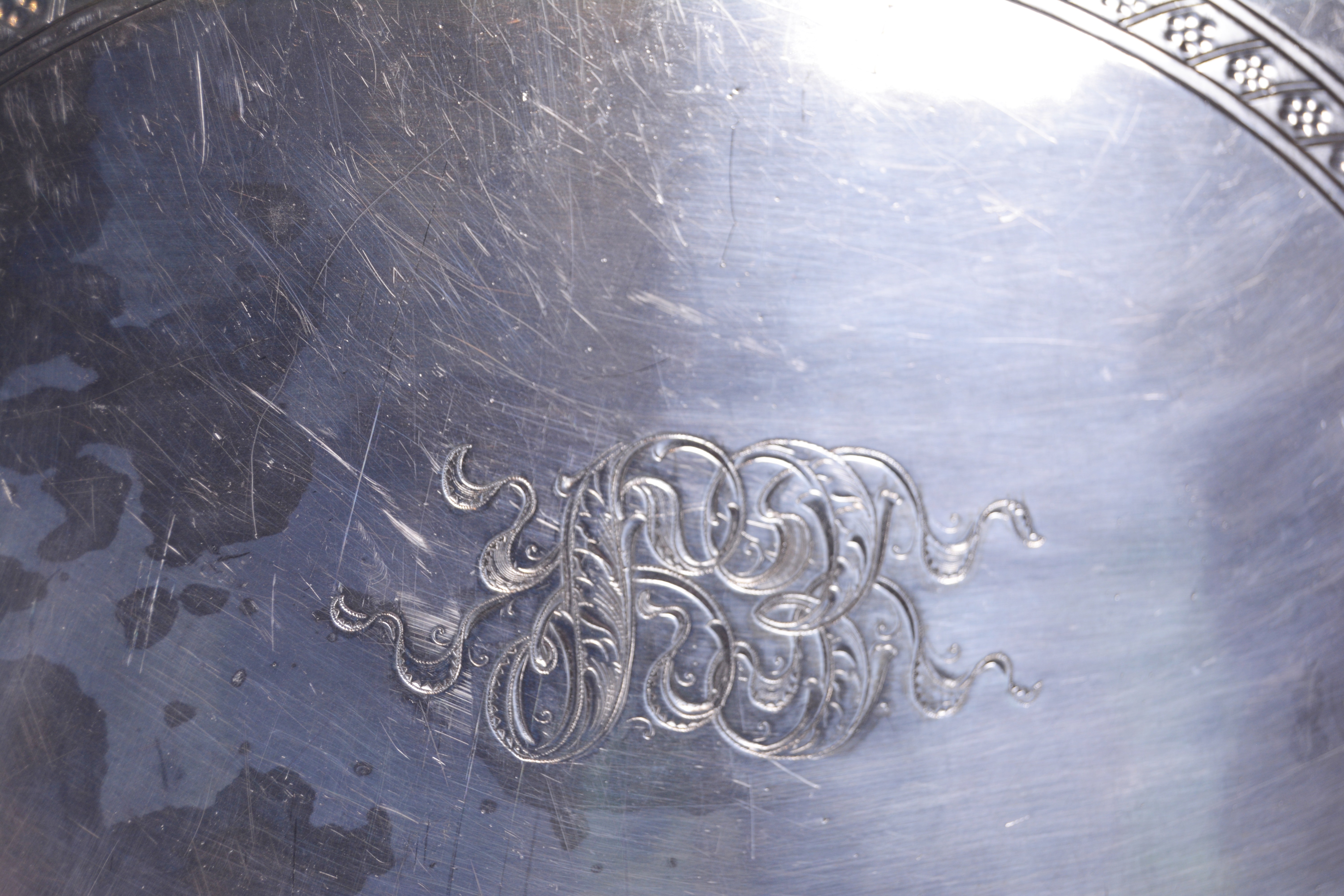 Antique Reed & Barton Silver Plate Neoclassical Design Serving Tray