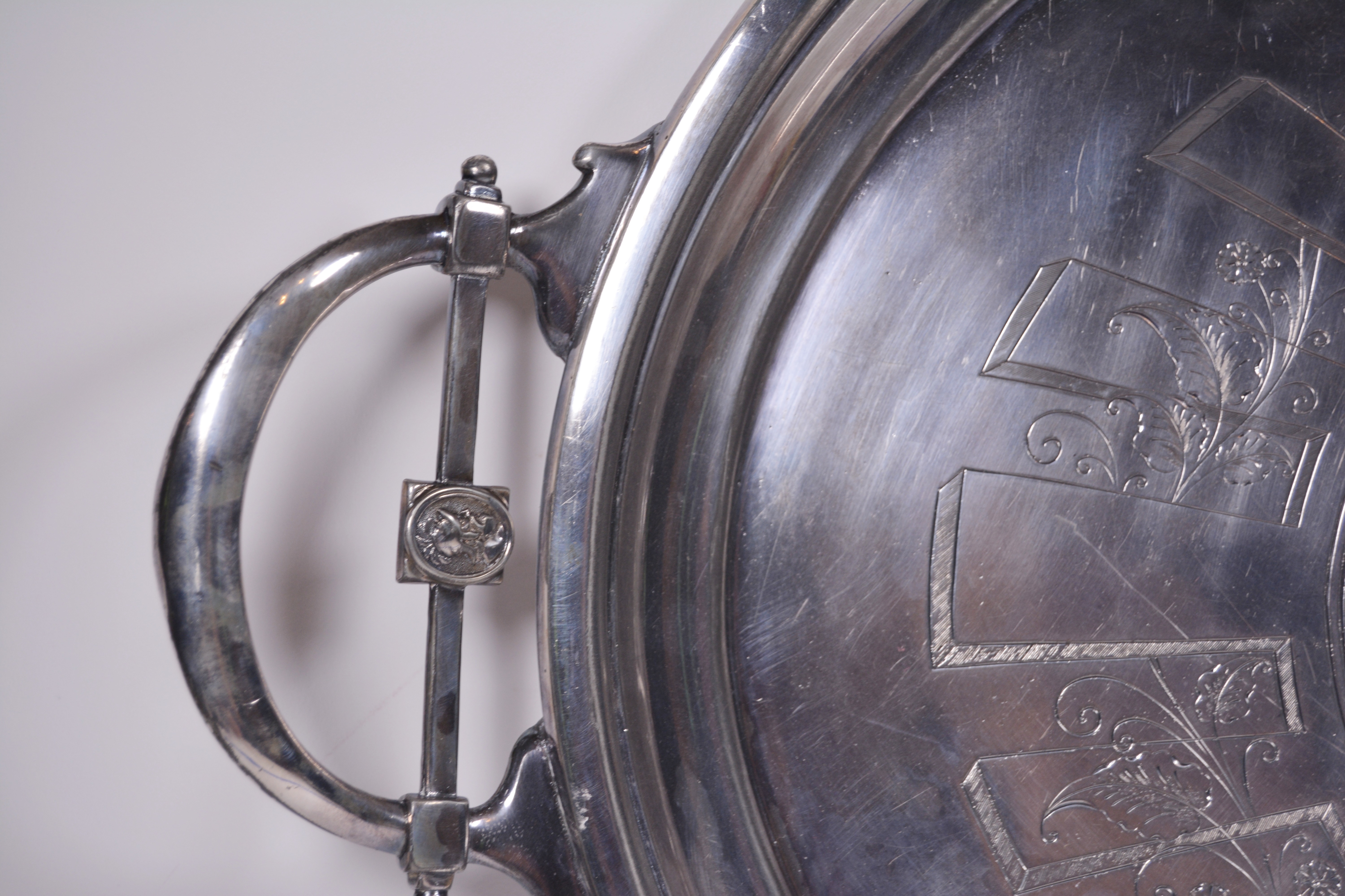 Antique Reed & Barton Silver Plate Neoclassical Design Serving Tray