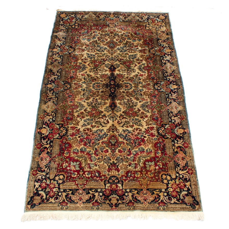 Antique Hand-Knotted Persian Lavar Kirman