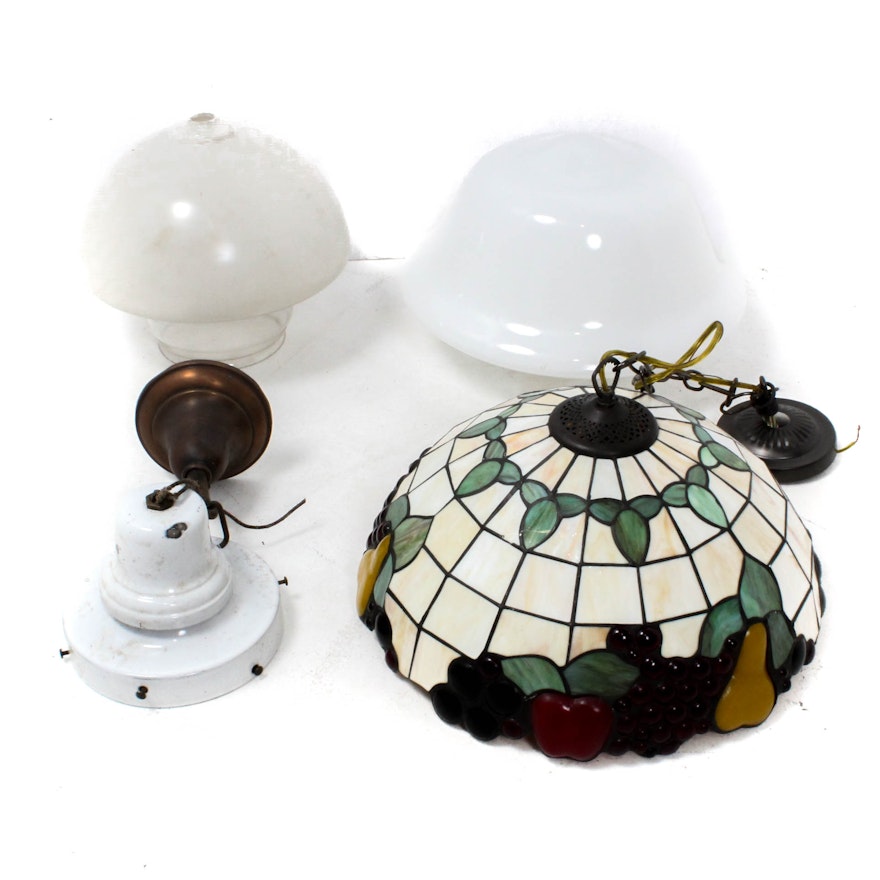 Vintage Glass and Metal Ceiling Lights