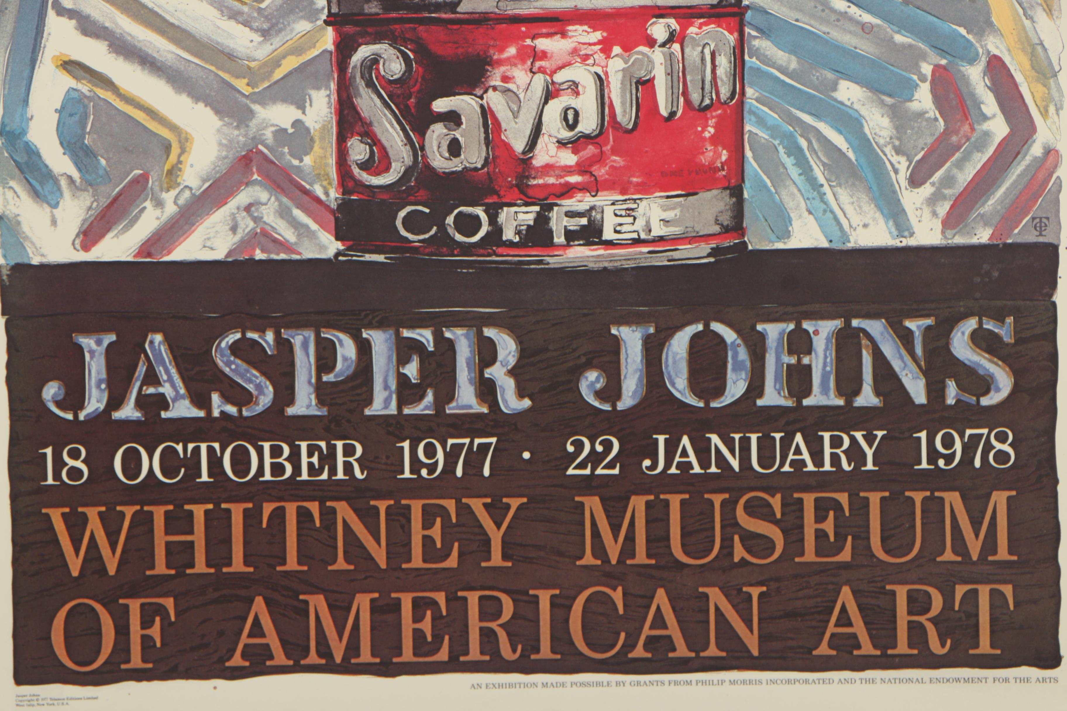1977-78 Whitney Museum Exhibition Poster after Jasper Johns "Savarin"