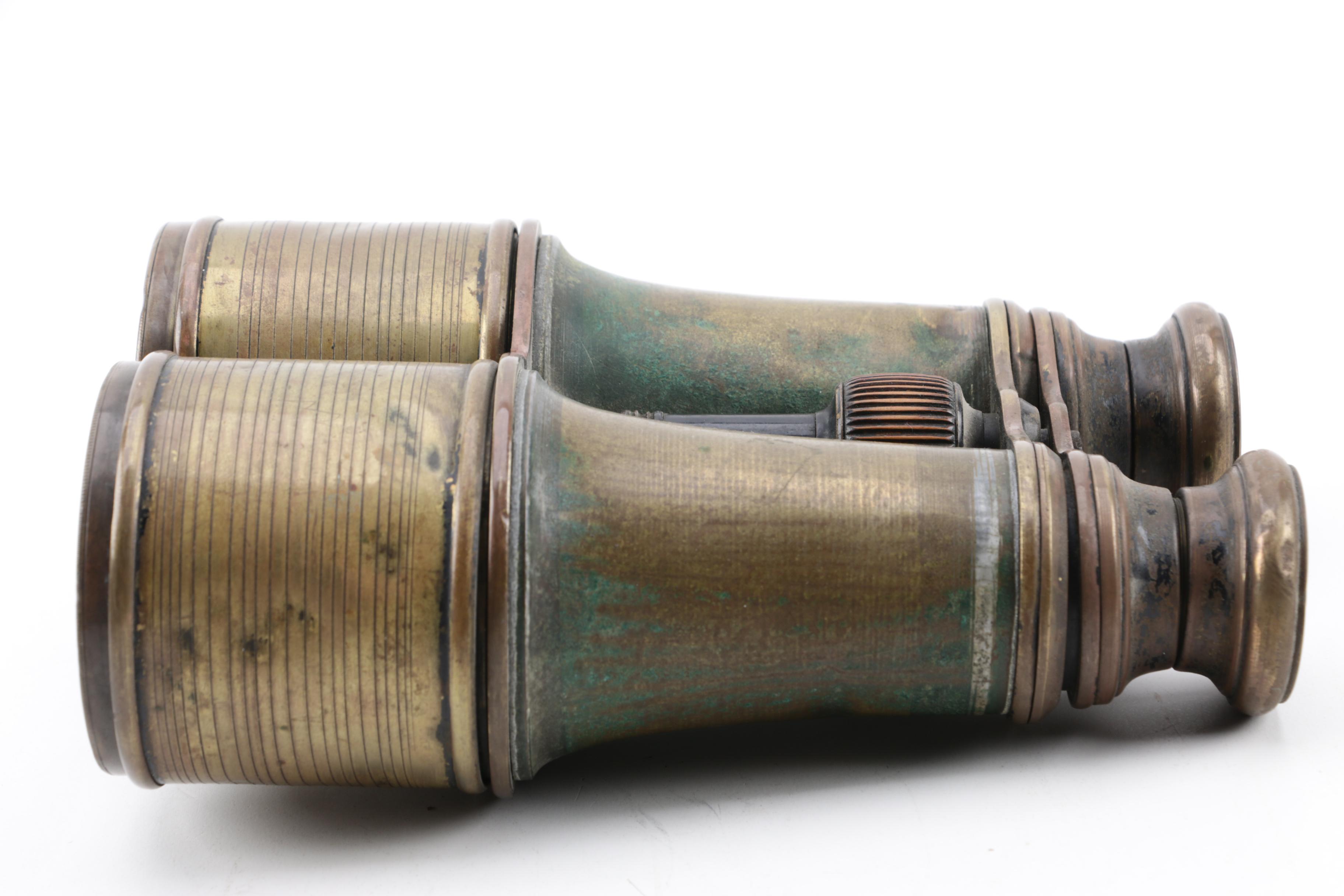 Brass Binoculars, Wooden Cricket Paddle, Level and Parallel Rulers