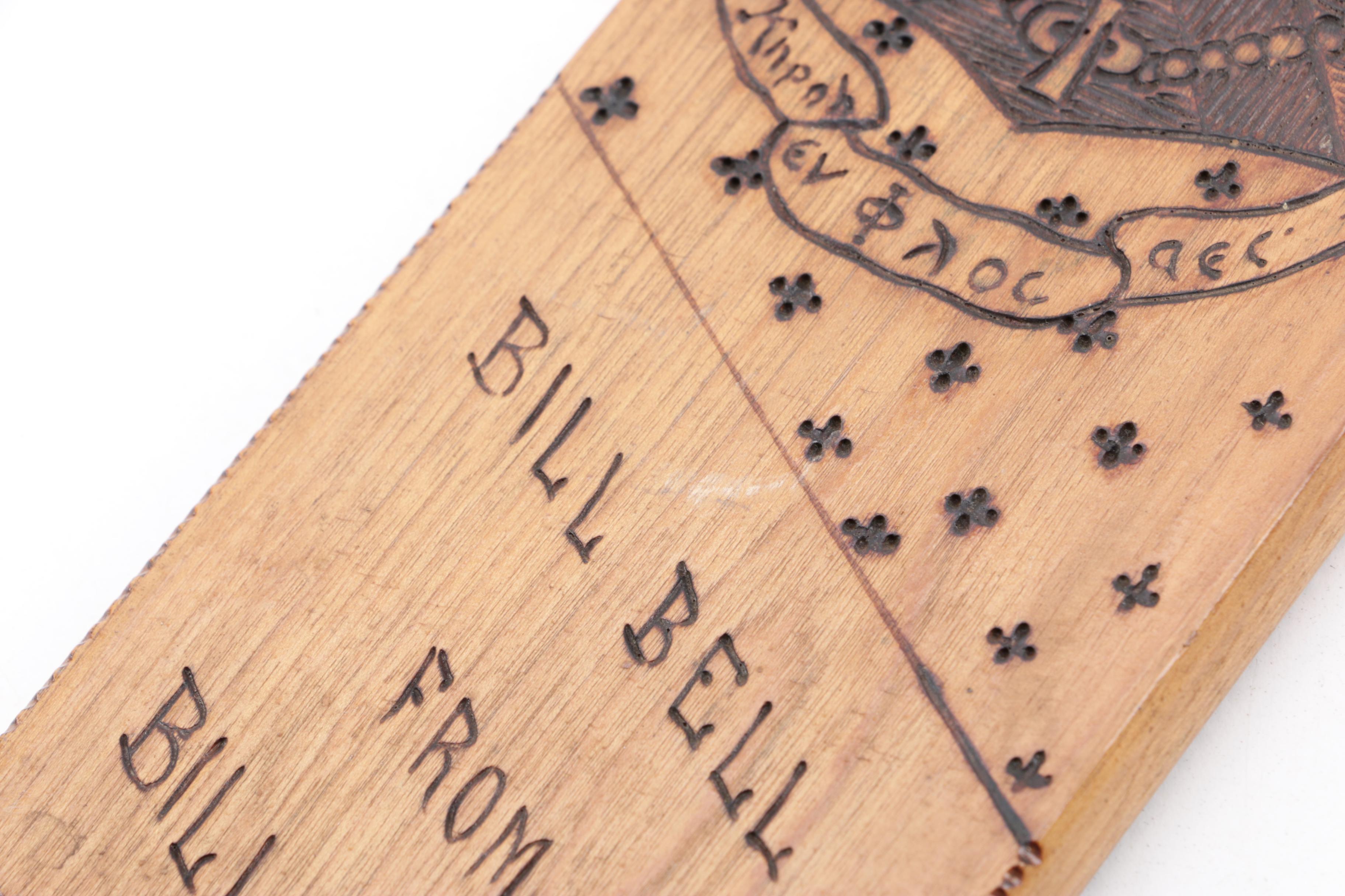 Brass Binoculars, Wooden Cricket Paddle, Level and Parallel Rulers