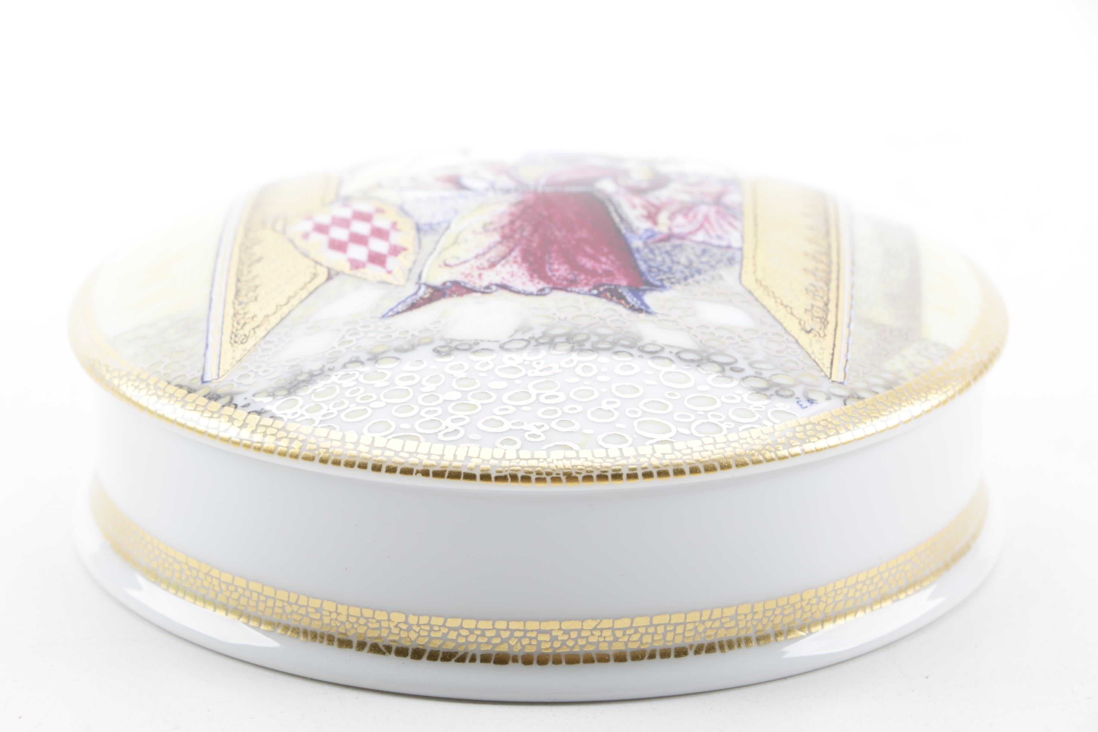 De Monaco Limited Edition "Grimaldi" Porcelain Trinket Box by Erich Rozenwicz