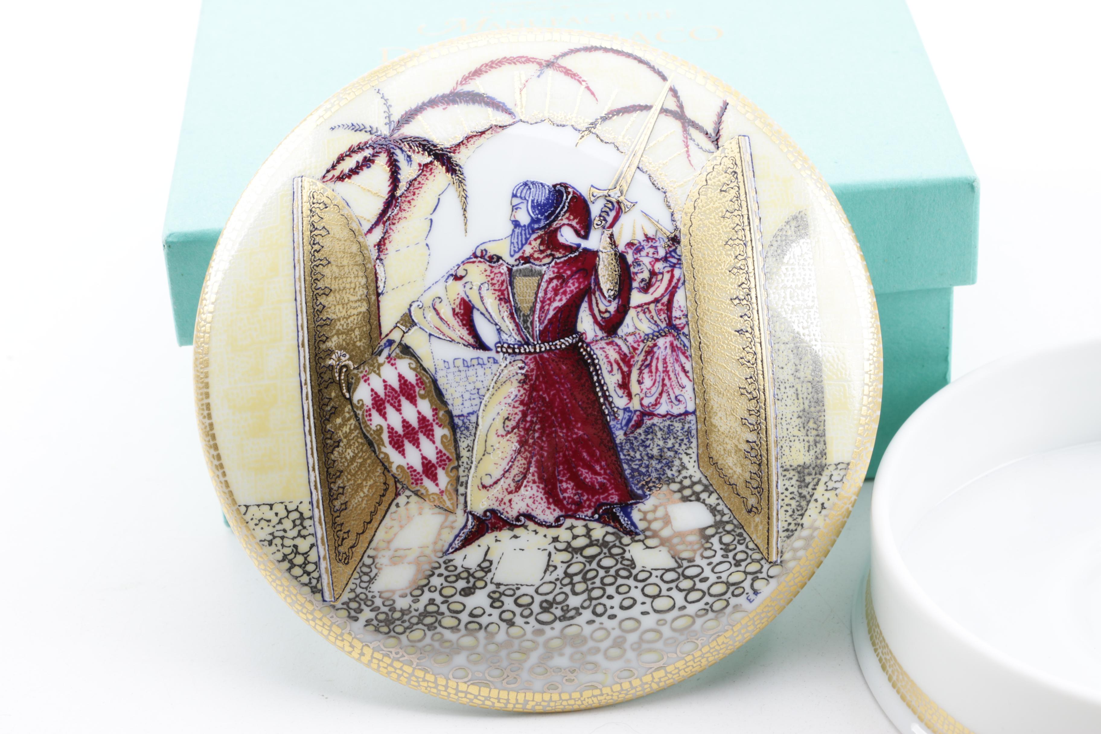 De Monaco Limited Edition "Grimaldi" Porcelain Trinket Box by Erich Rozenwicz