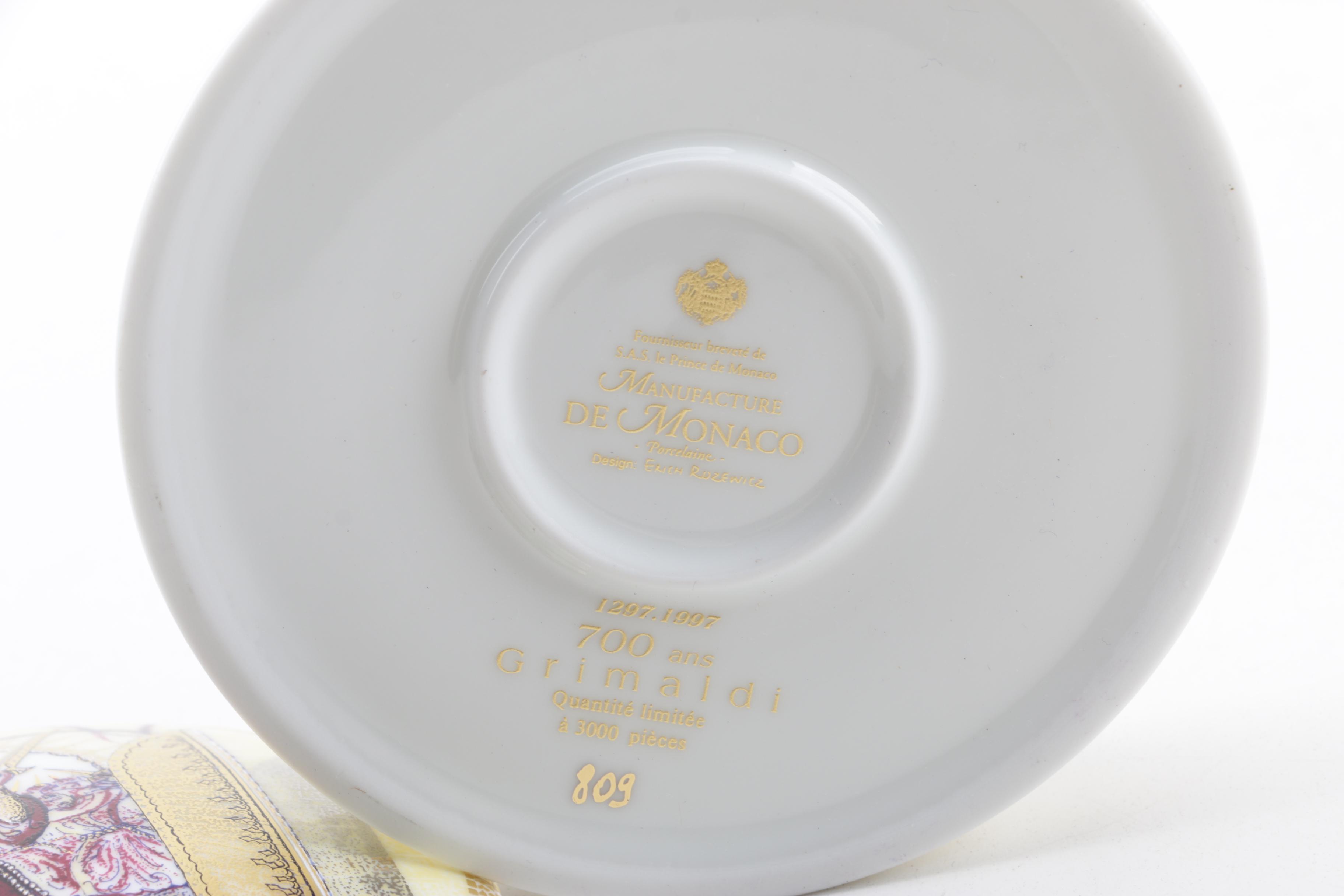 De Monaco Limited Edition "Grimaldi" Porcelain Trinket Box by Erich Rozenwicz