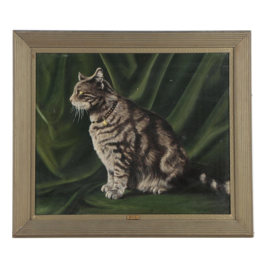 H.E. Lucy Oil Painting of Cat "Bill"