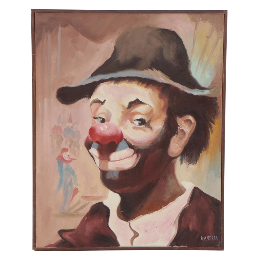 Reinders Oil Painting Portrait of Clown