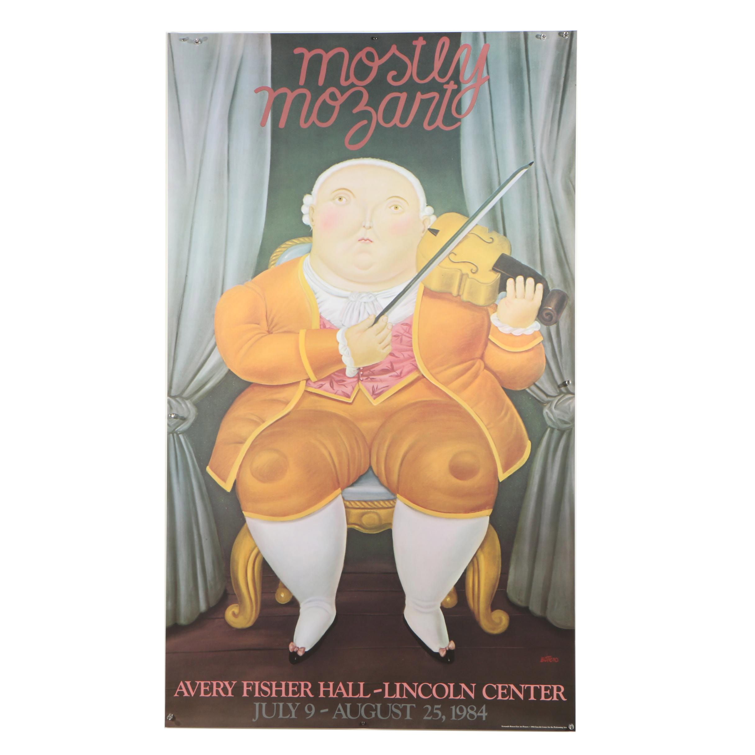 Exhibition Poster after Fernando Botero "Mostly Mozart"