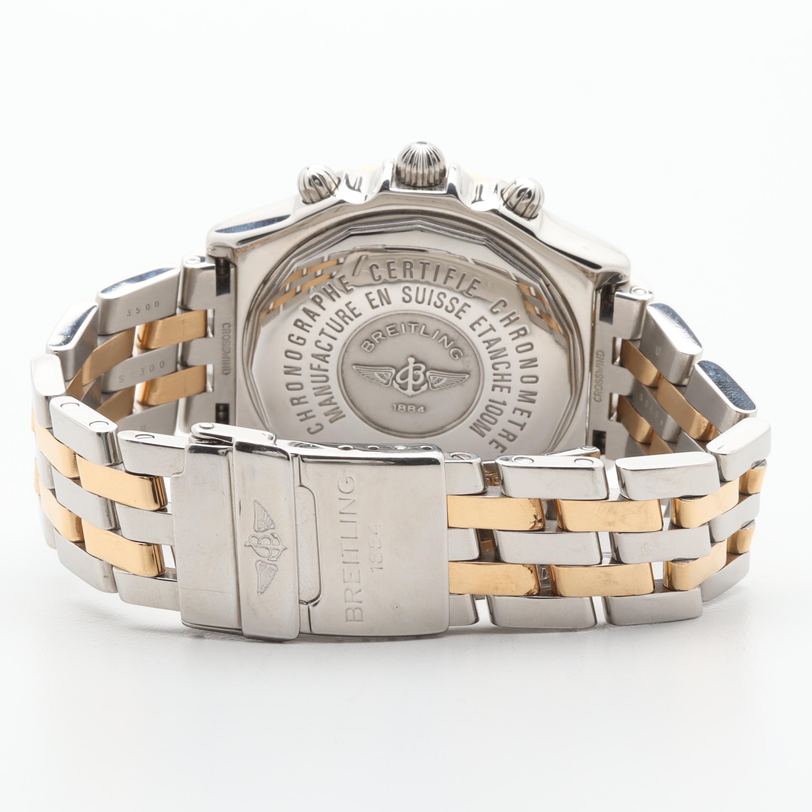 Breitling Crosswind Stainless Steel and 18K Yellow Gold Chronograph Watch
