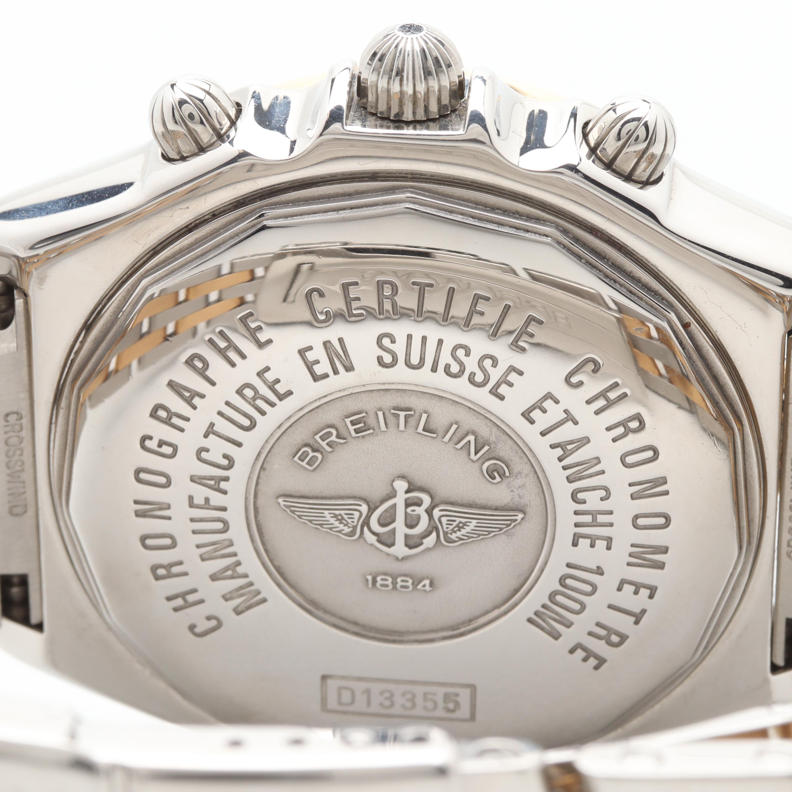 Breitling Crosswind Stainless Steel and 18K Yellow Gold Chronograph Watch