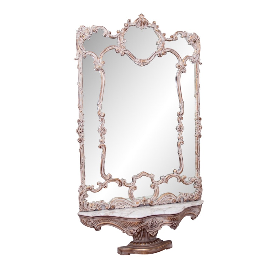 Very Large French Provincial Style Hall Mirror