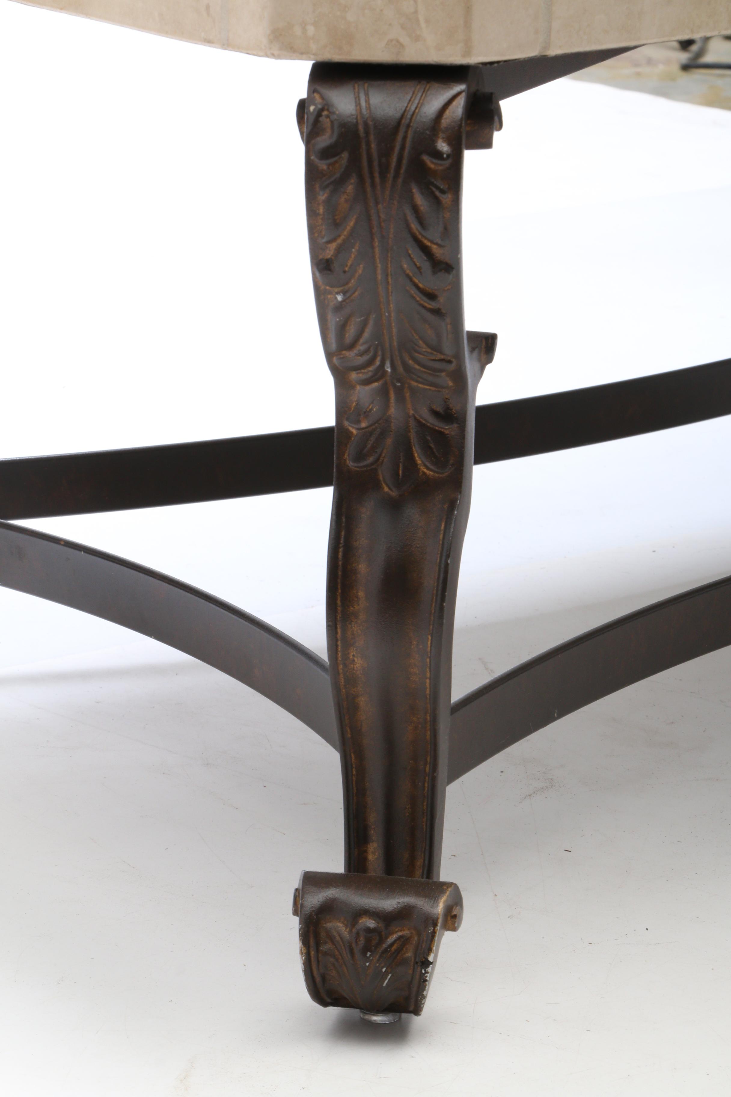 Contemporary Tile Top Metal Coffee Table