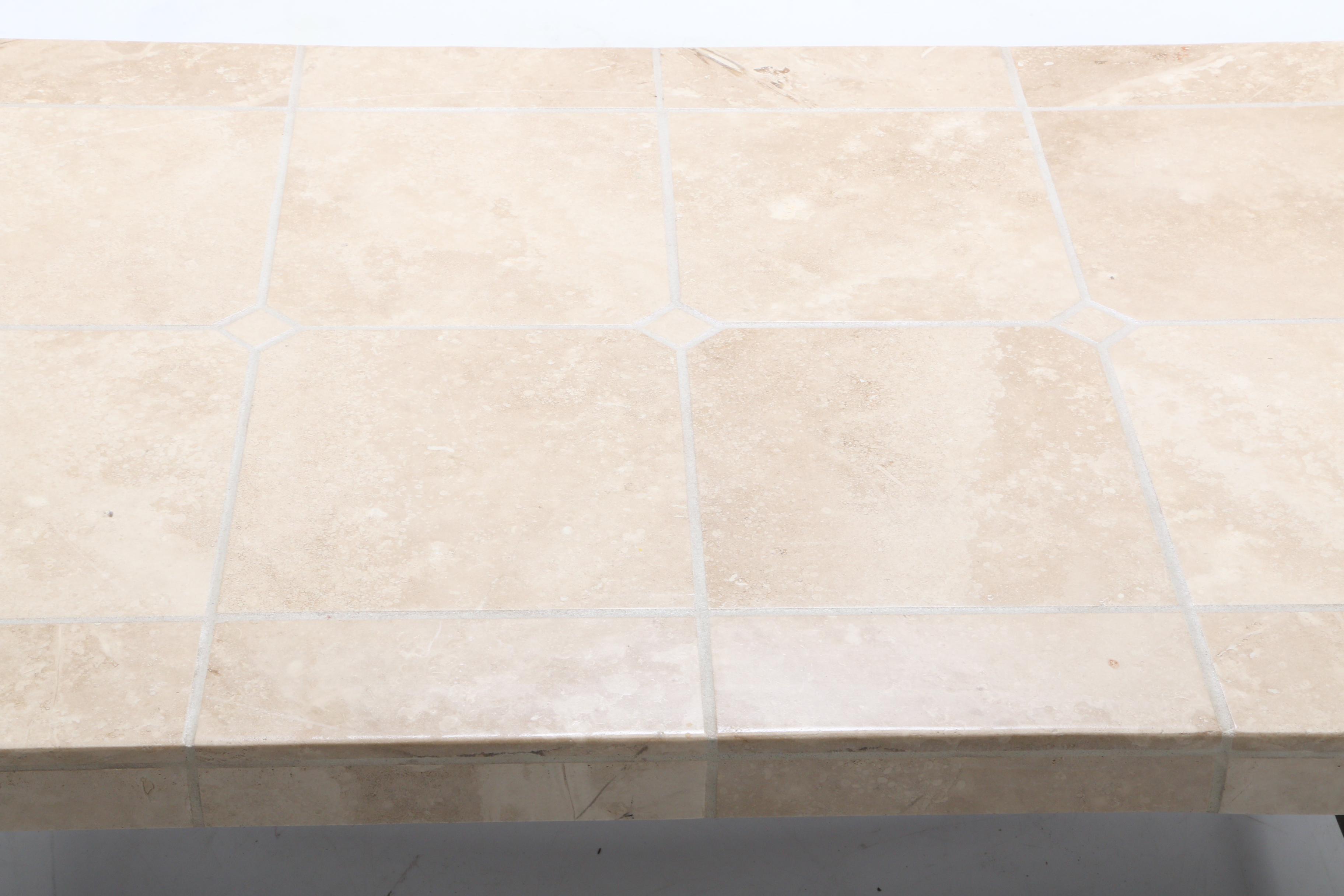 Contemporary Tile Top Metal Coffee Table