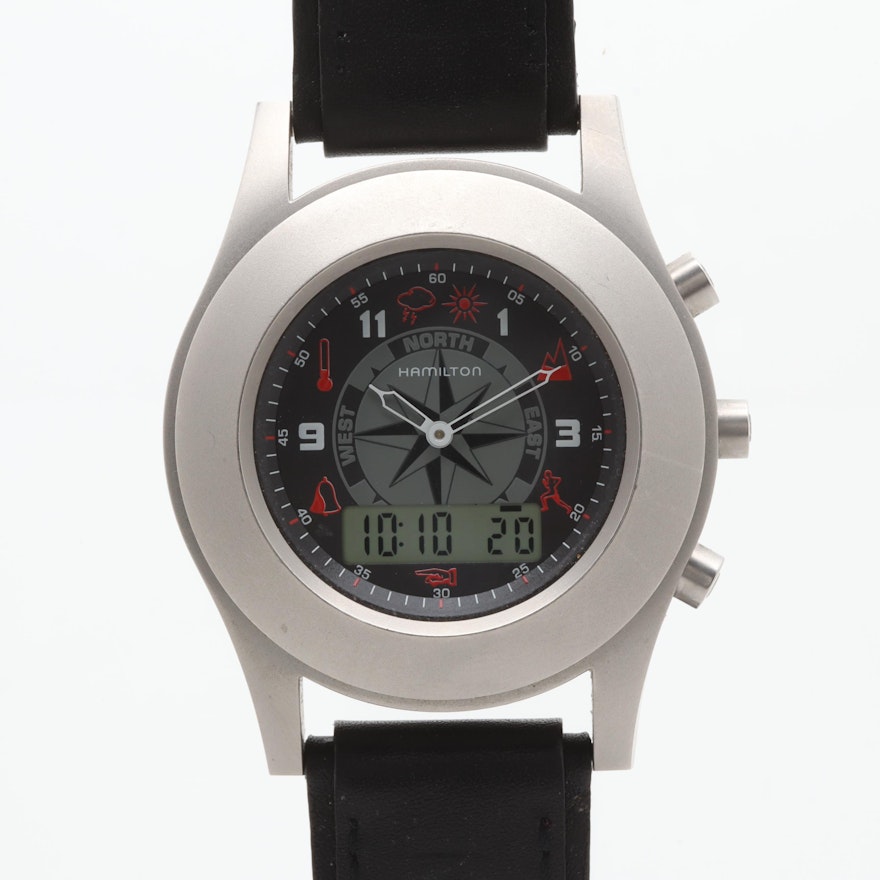 Hamilton Khaki Field Multi-Touch Quartz Stainless Steel and Leather Wristwatch