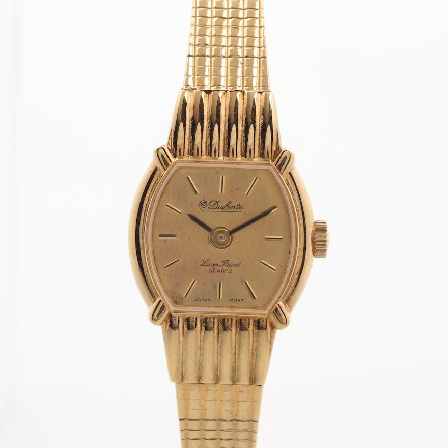 Dufonte by Lucien Picard Gold Tone Stainless Steel Wristwatch