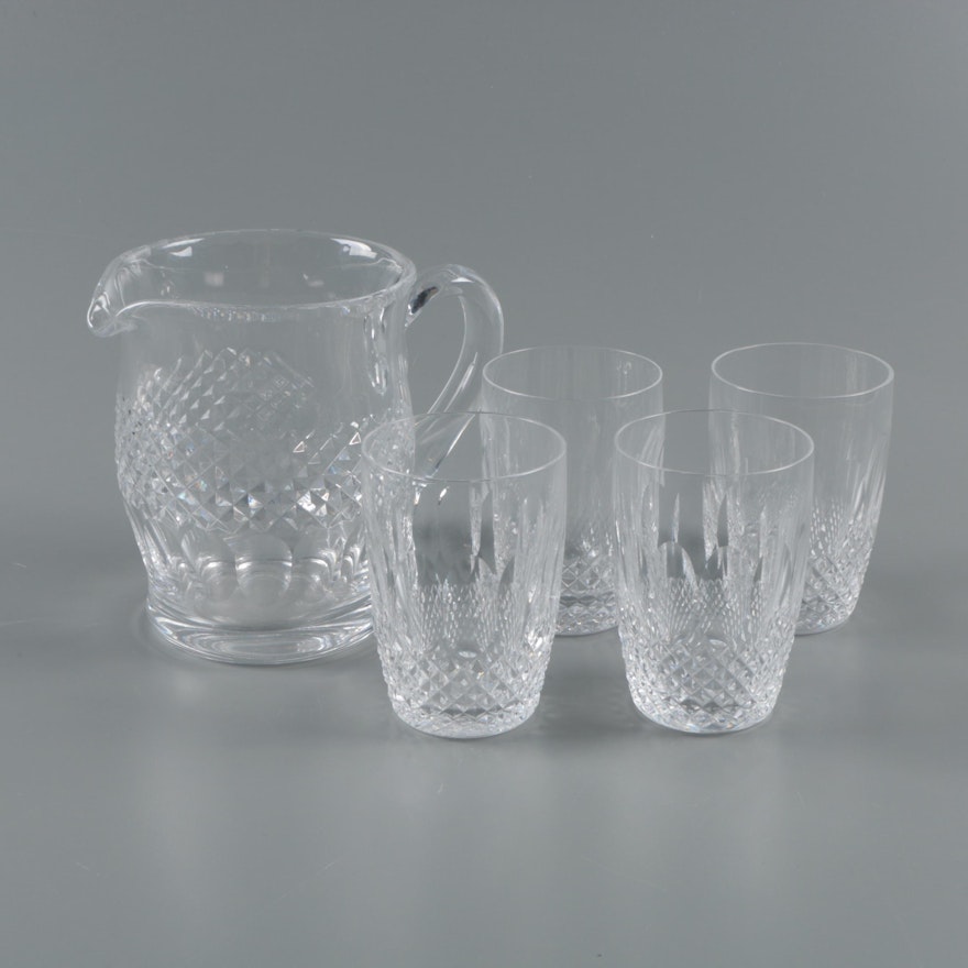 Waterford Crystal "Colleen Short Stem" Pitcher and Tumblers