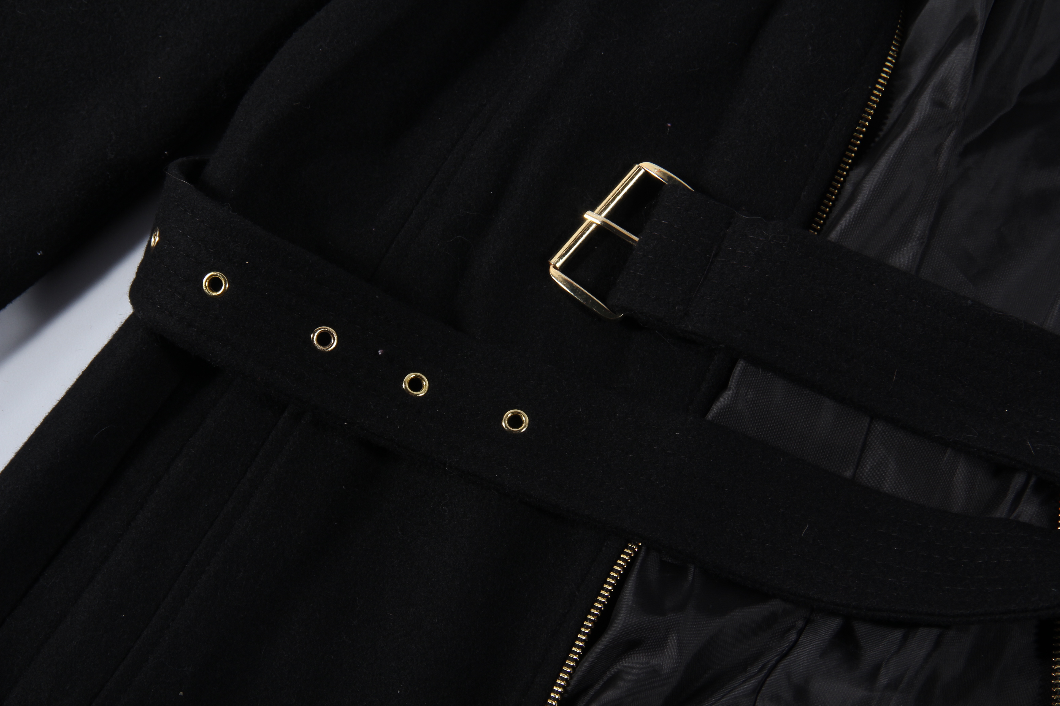 Women's MICHAEL Michael Kors Black Wool Blend Coat