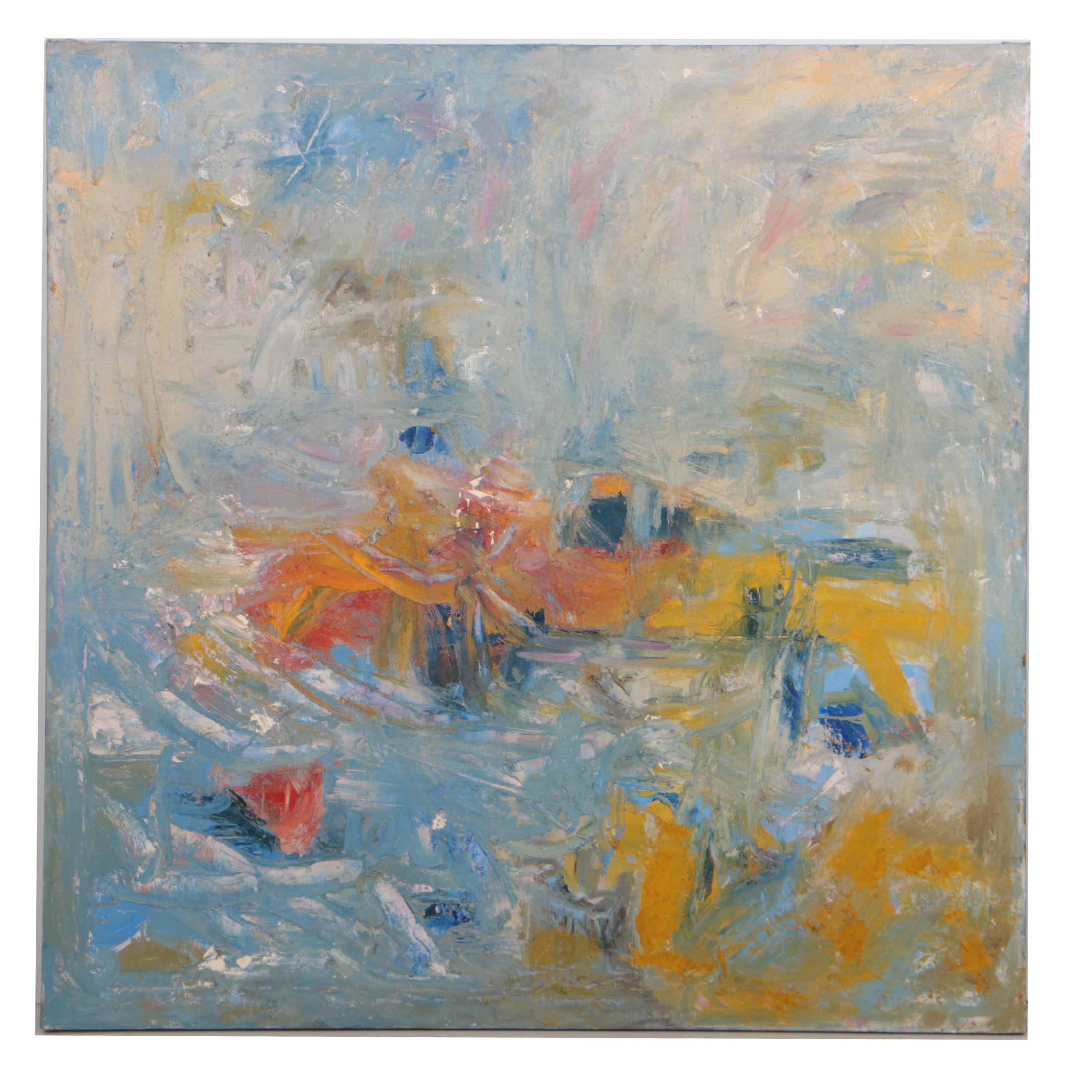 Louis Papp 1980 Abstract Oil Painting