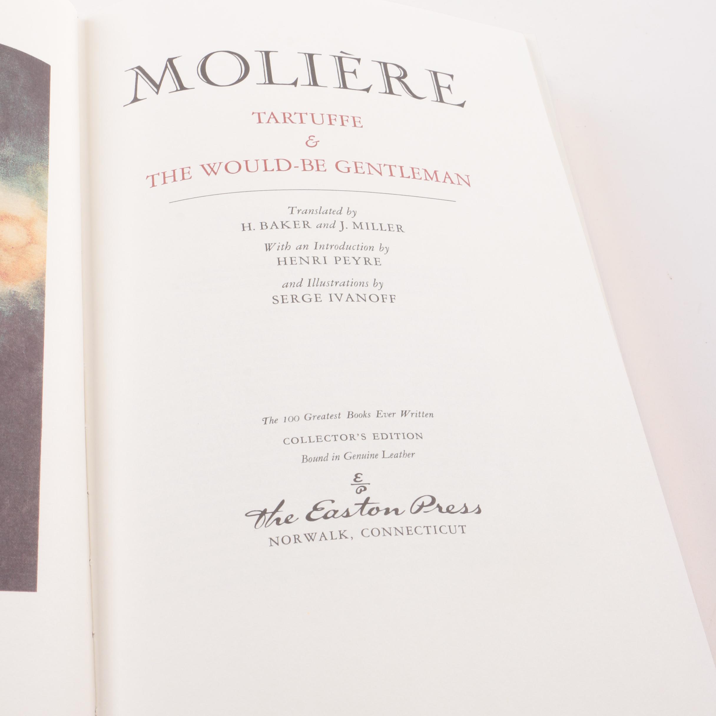 Easton Press Editions of Dramas and Fiction including Sophocles and Molière