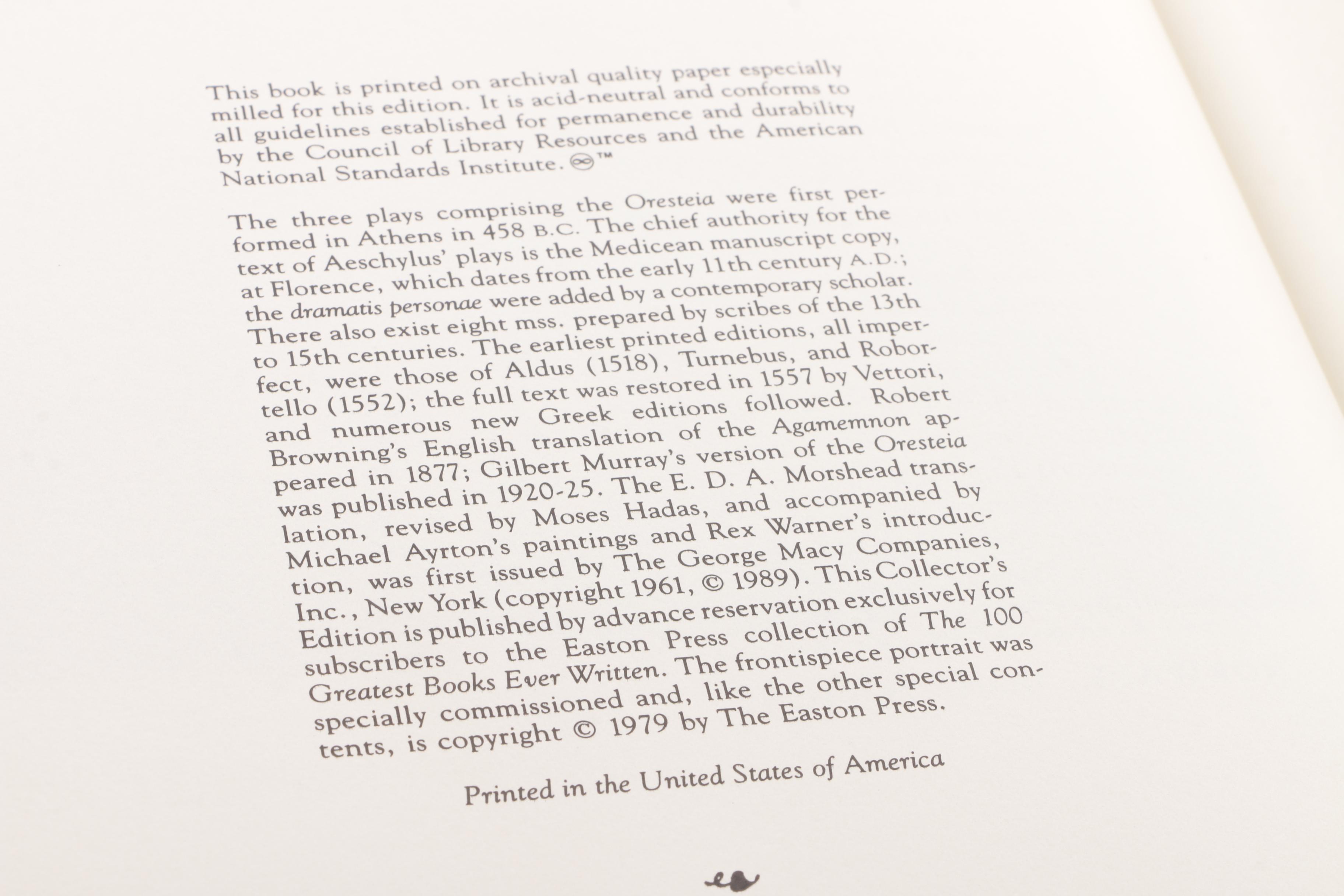 Easton Press Editions of Dramas and Fiction including Sophocles and Molière