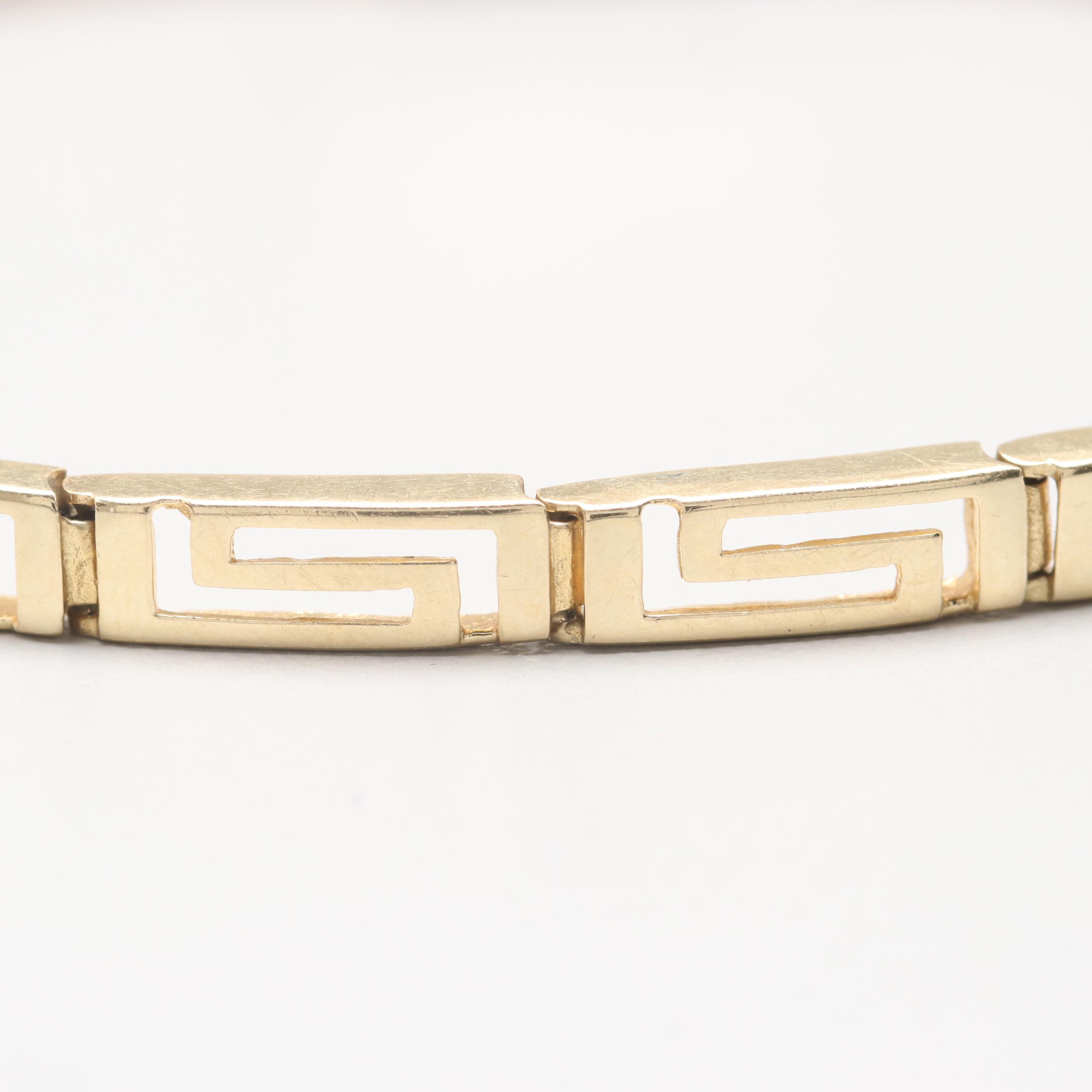 14K Yellow Gold Greek Key Bracelet
