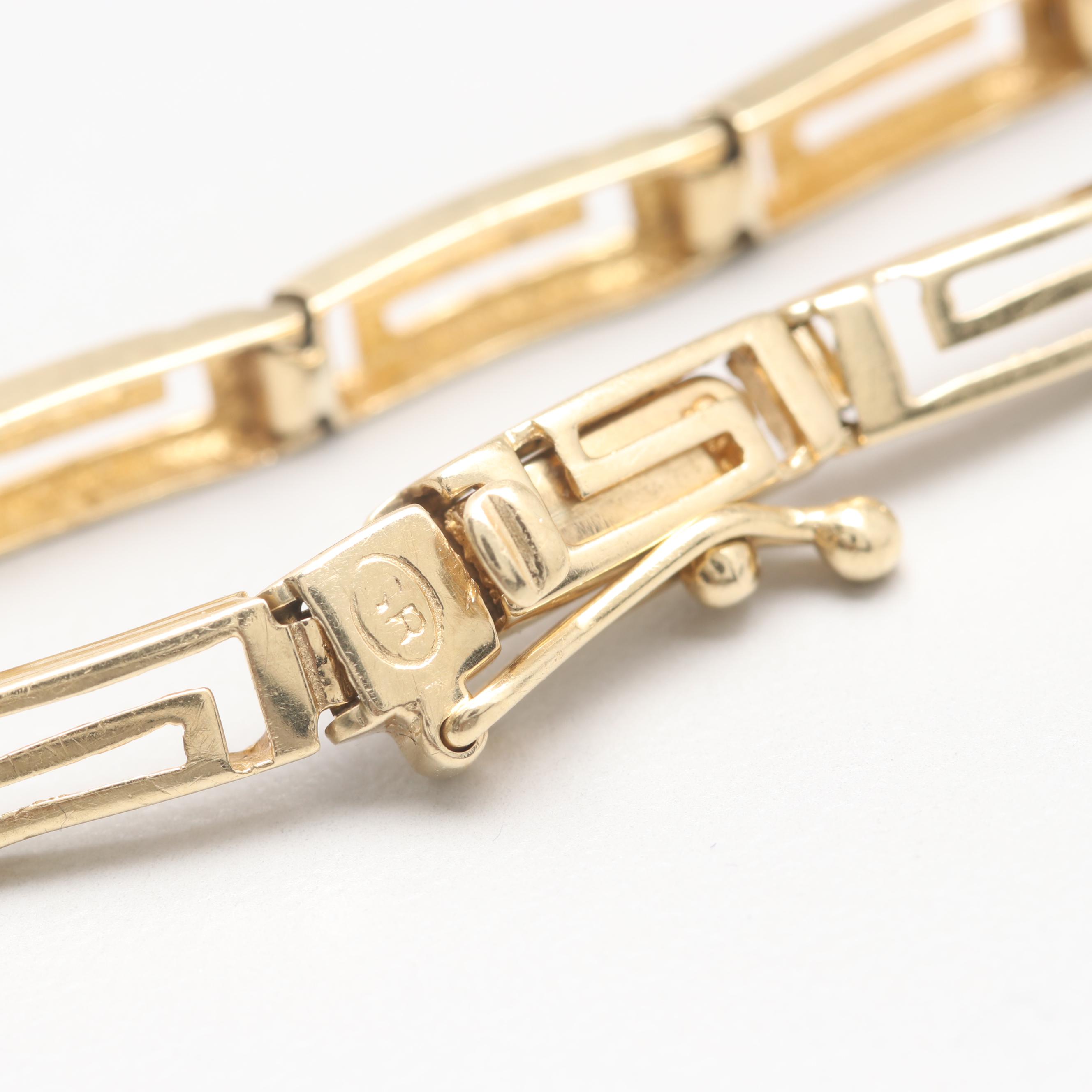 14K Yellow Gold Greek Key Bracelet