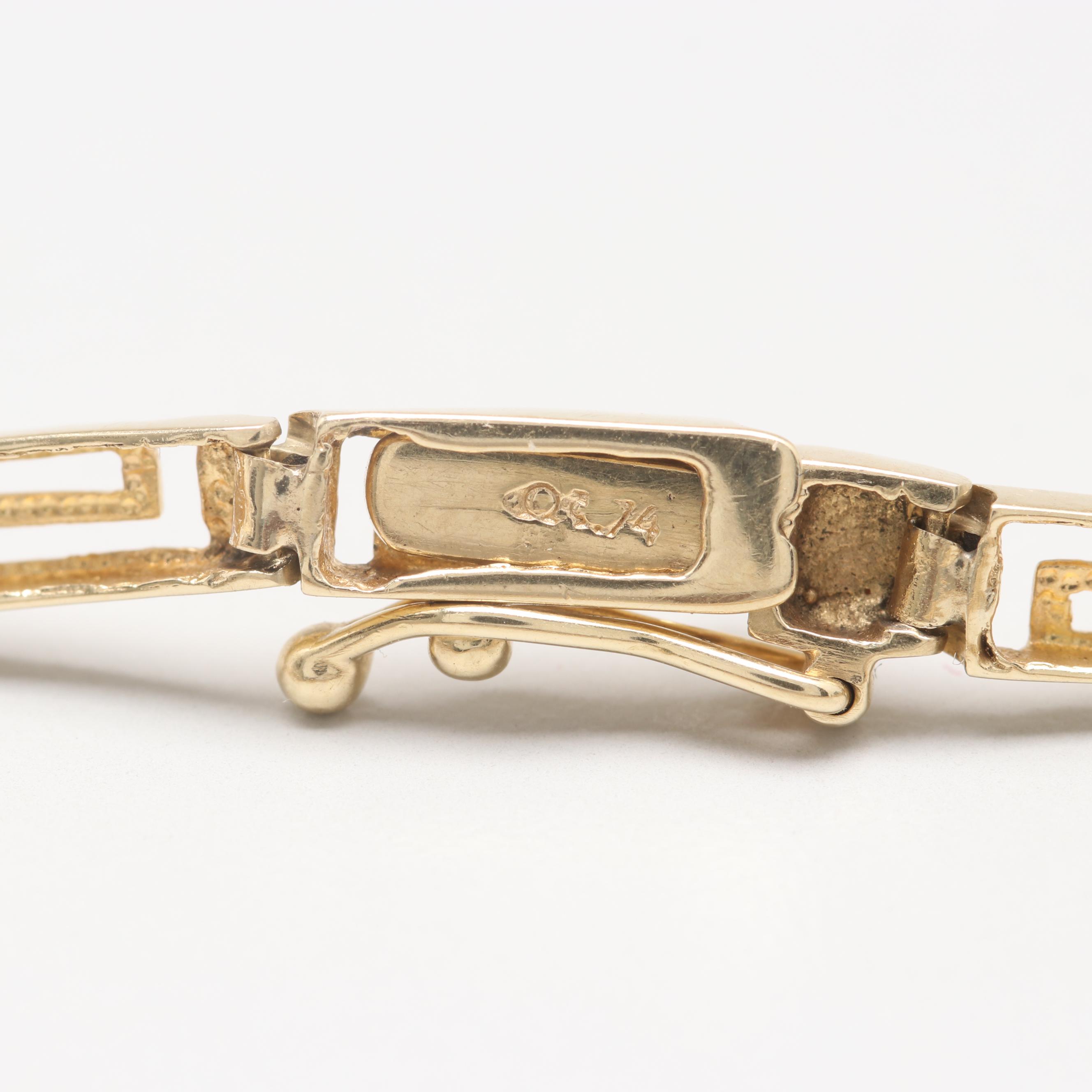 14K Yellow Gold Greek Key Bracelet