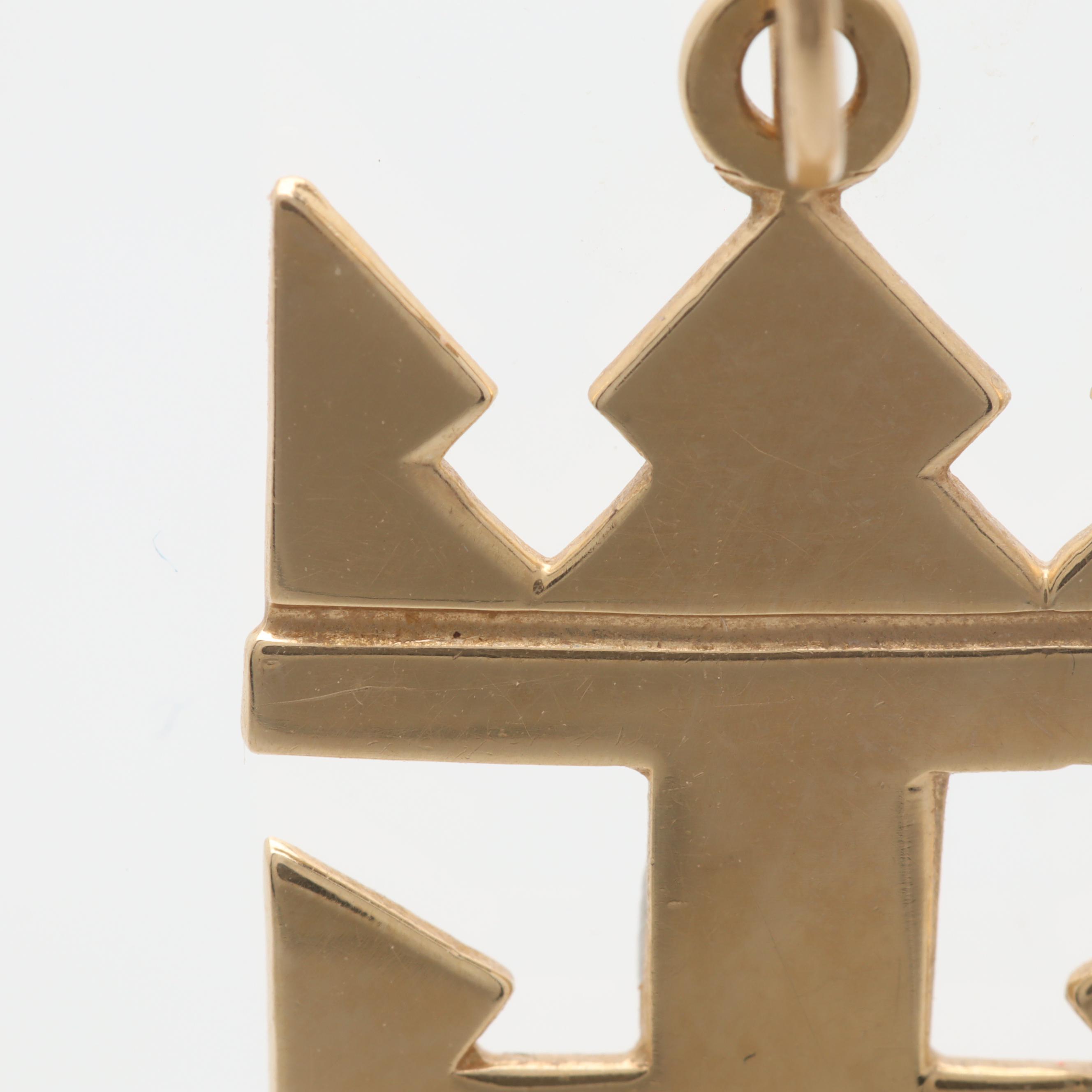 14K Yellow Gold Royal Caribbean Cruise Line Logo Pendant